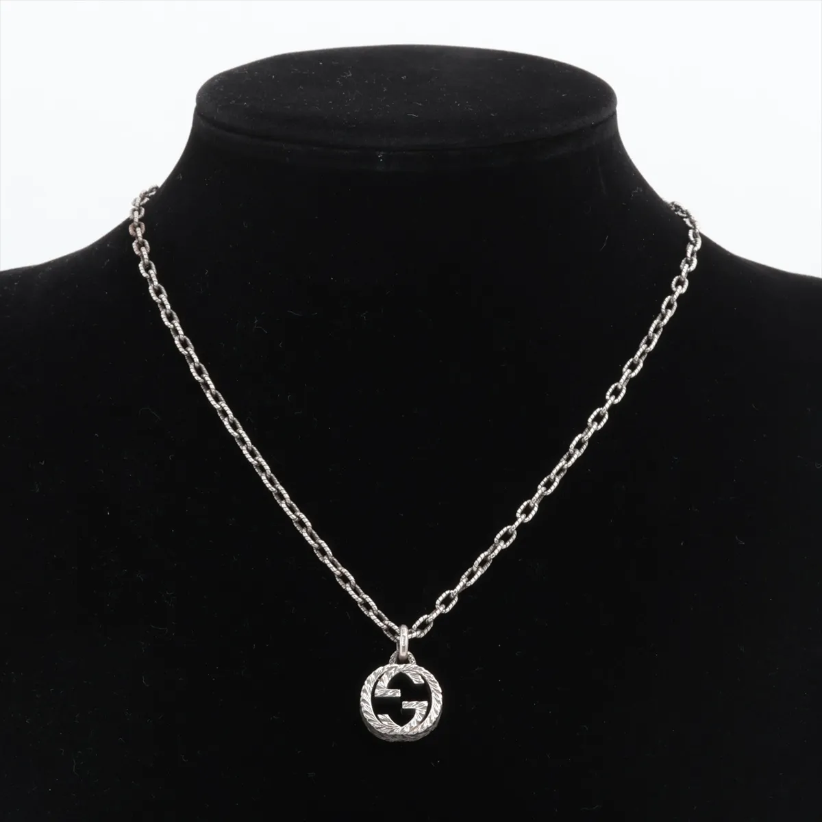 Interlocking G Arabesque Necklace, 925 Sterling Silver, 19.1g. Shows signs of wear including — view 5