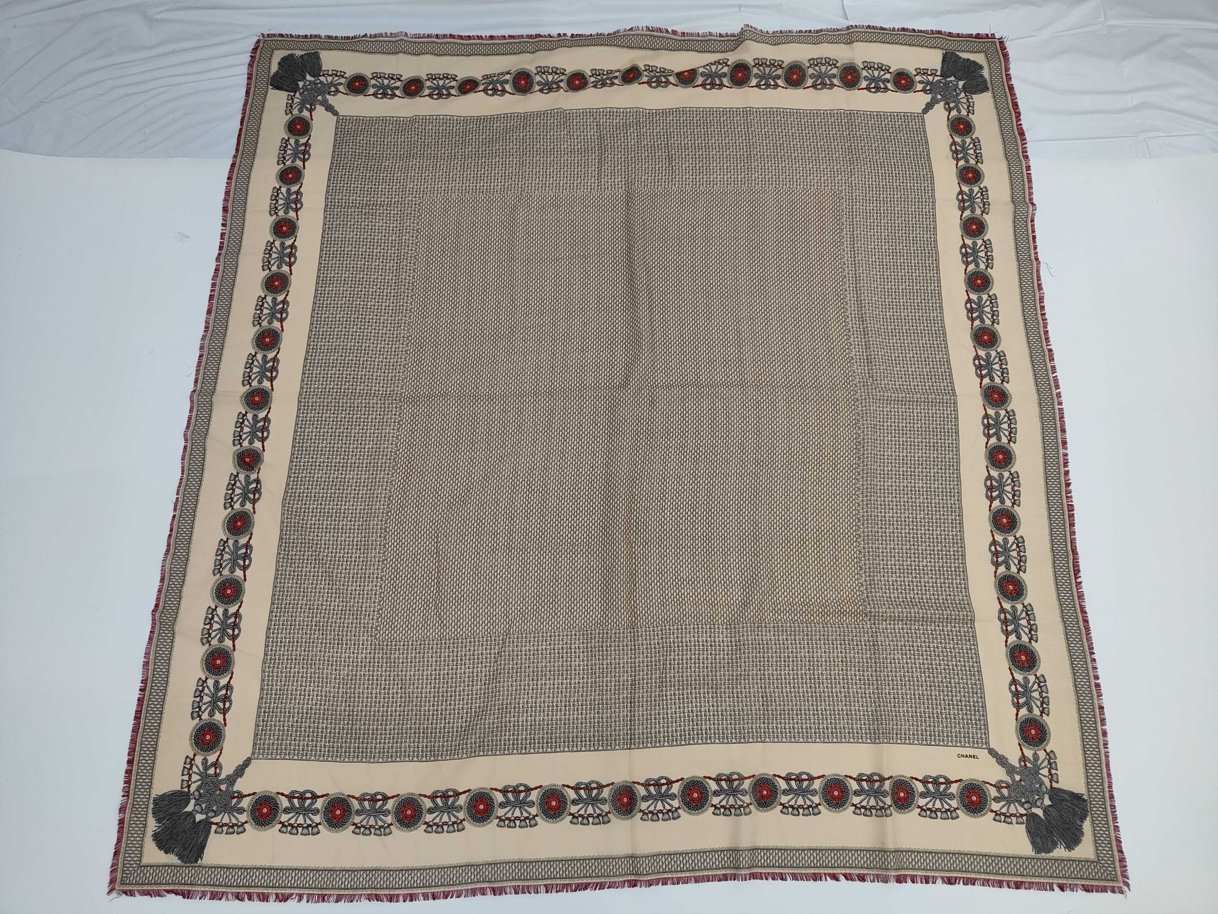 Vintage Ribbon Houndstooth Large Scarf - Scarves and Other Accessories