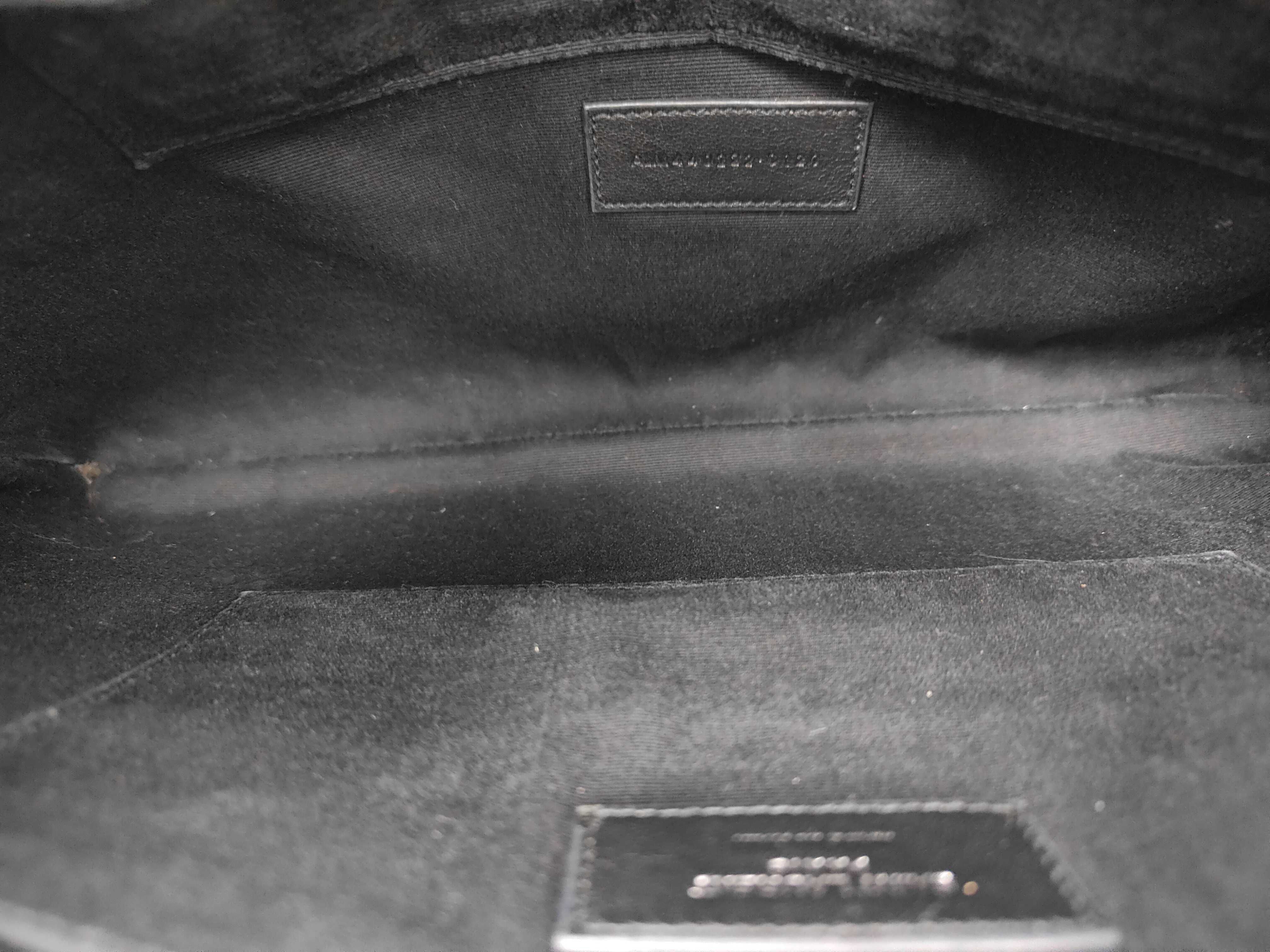 Cassandra Matelasse Monogram Clutch Bag Black Silver Hardware — view 7