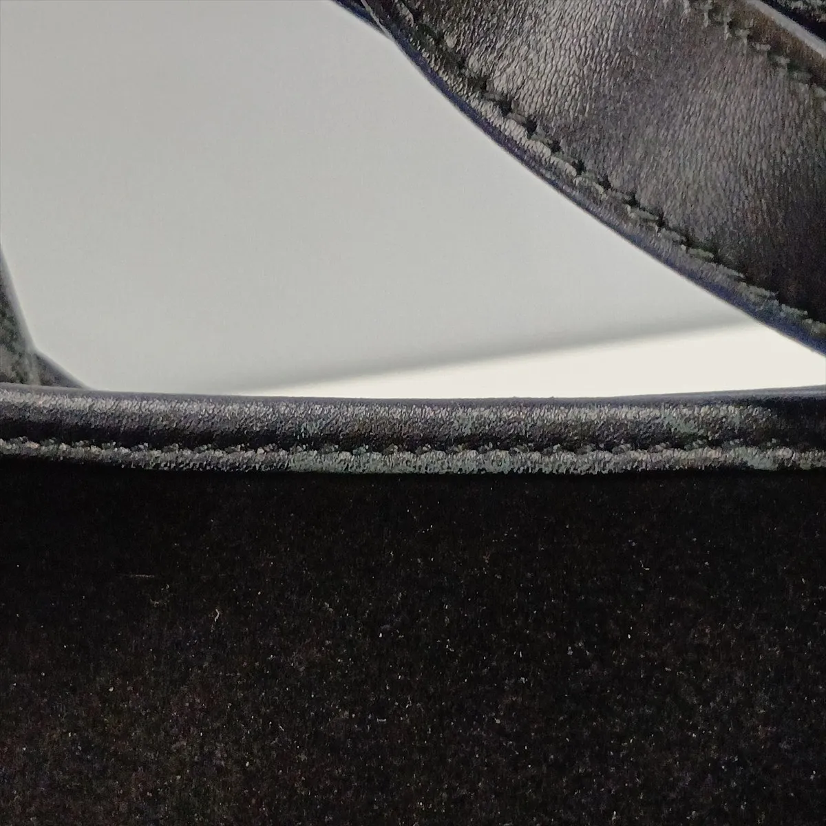 Suede and Leather Shoulder Bag, Black — view 10