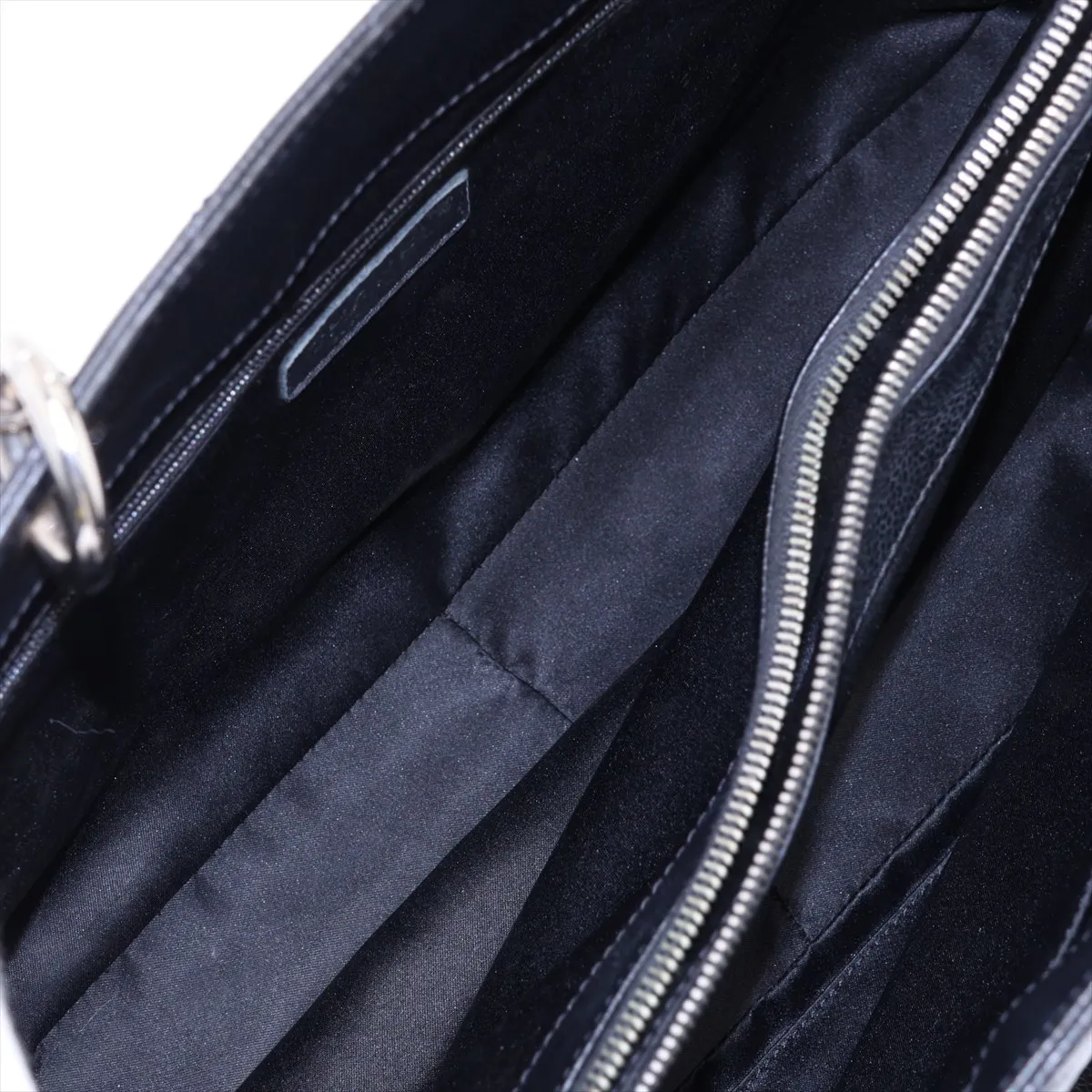 GST XL Caviar Skin Chain Tote Bag, Black with Silver Hardware, 16744903, Serial Number 16, A66865 — view 8