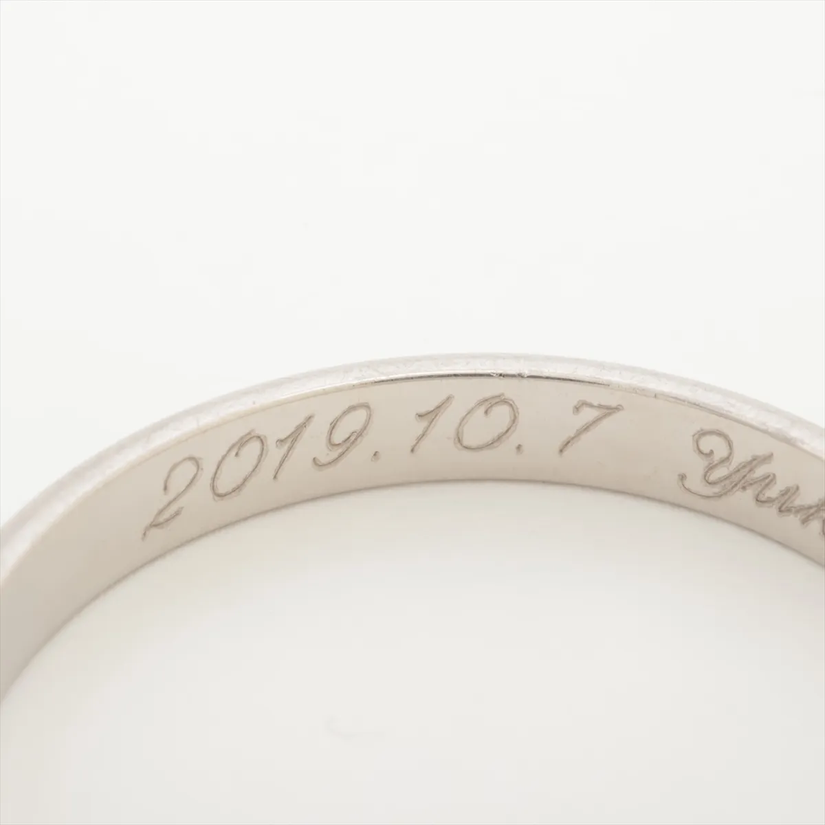 Wedding Ring, Pt950, 3.0g, Size 54, Name Engraved, IBZ261 — view 5