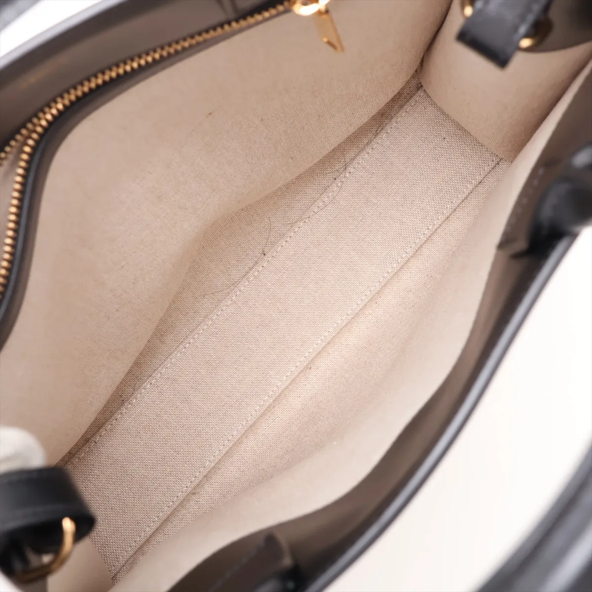 Triomphe Vertical Cabas Canvas x Leather 2-Way Handbag, Black x Beige — view 8