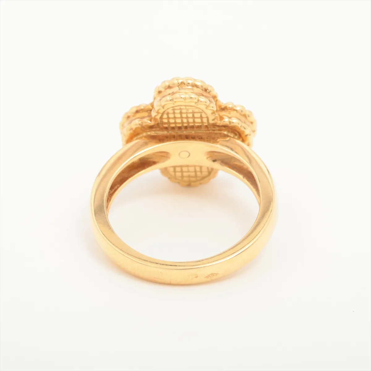 Vintage Alhambra Onyx Diamond Ring 750 (Yellow Gold) 5.9g Size 48 CL66547 Hallmark — view 2