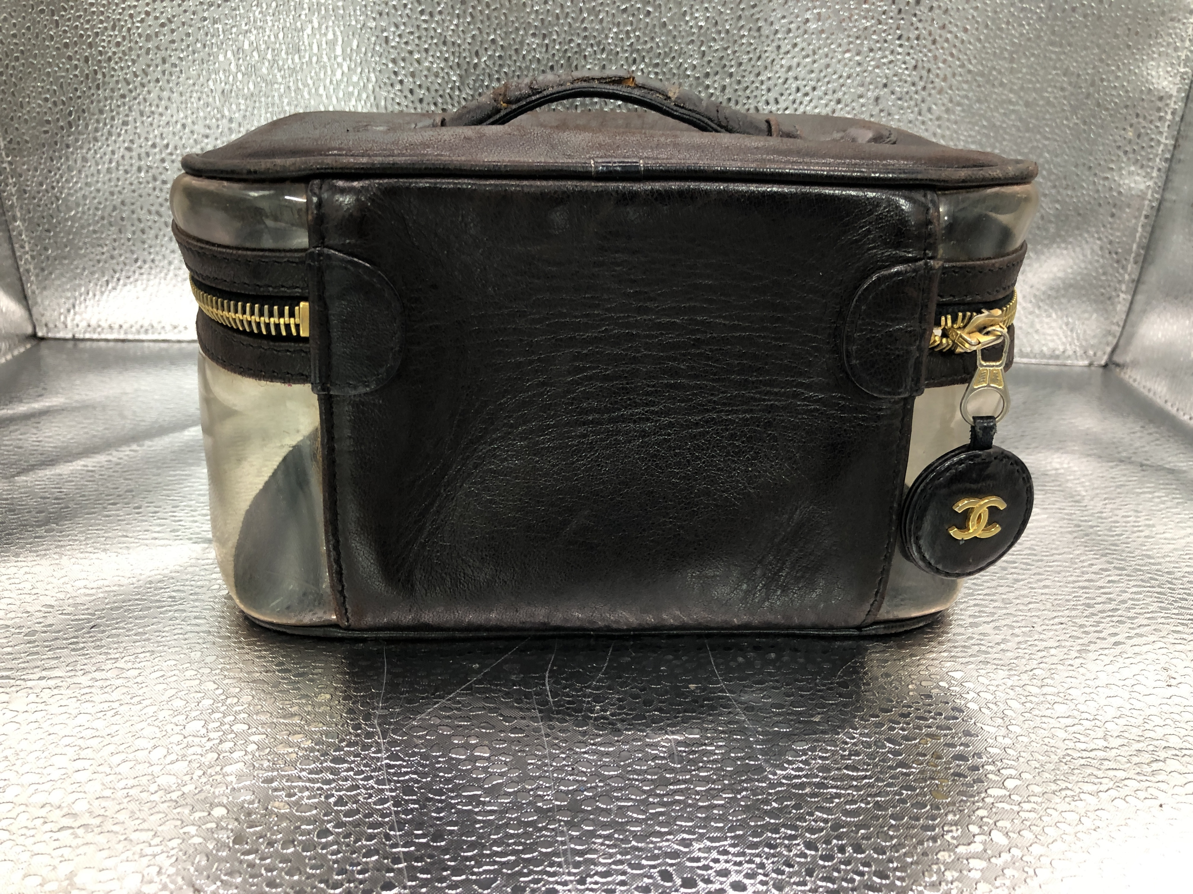 Coco Mark Vanity Bag, Vinyl/Lambskin, Clear/Black — view 5