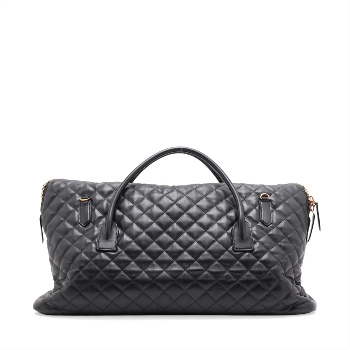 Duffle 736009 Leather 2-Way Boston Bag Black — view 2