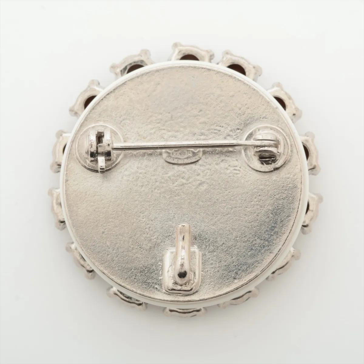 Coco Mark 00A Brooch, Metal x Rhinestone, Silver. Shows wear, tarnishing, — view 2