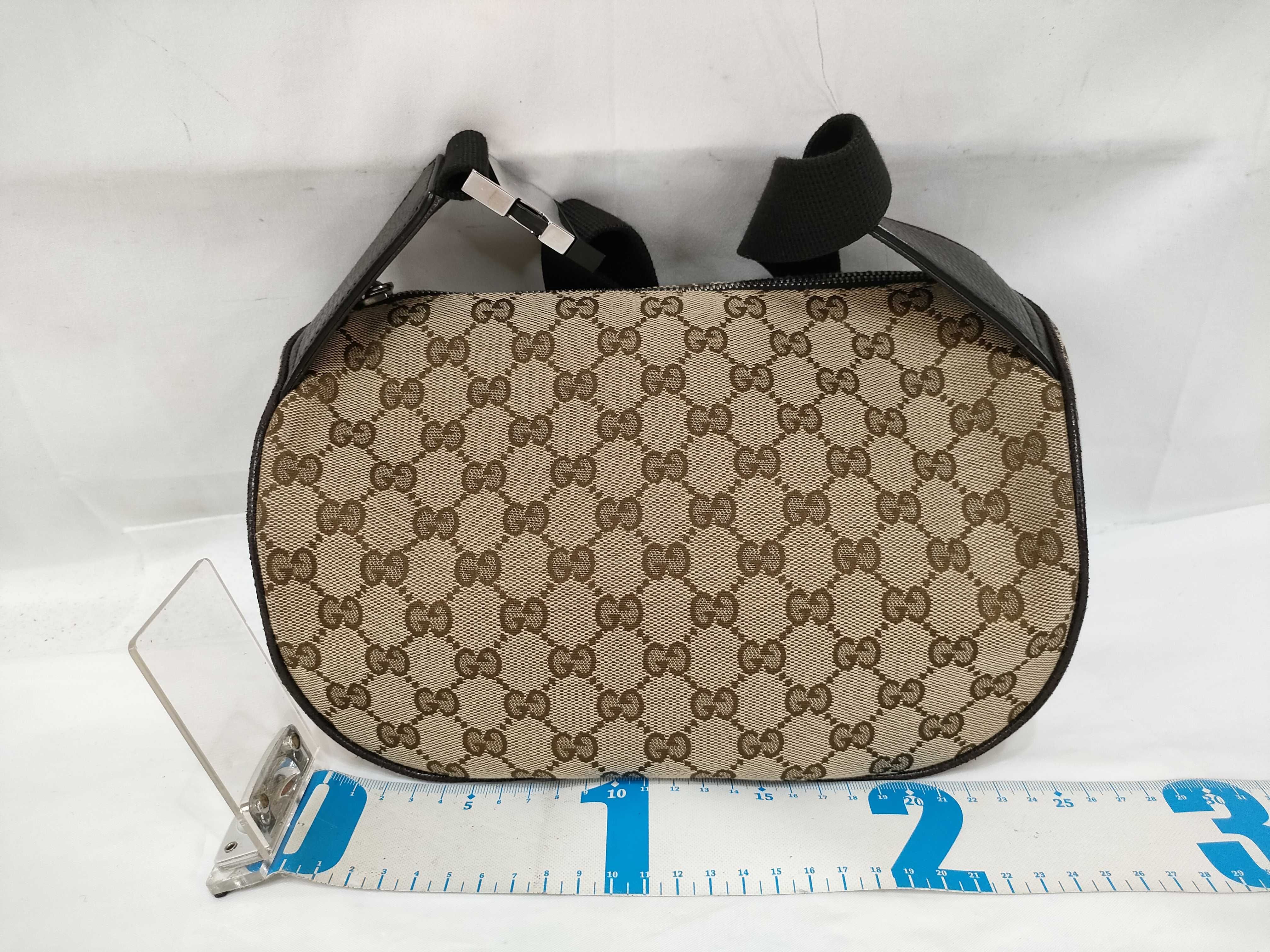 GG Canvas Gucci GG Canvas x Leather Body Bag Beige x Brown 630915 Outlet Shoulder Bag — view 2