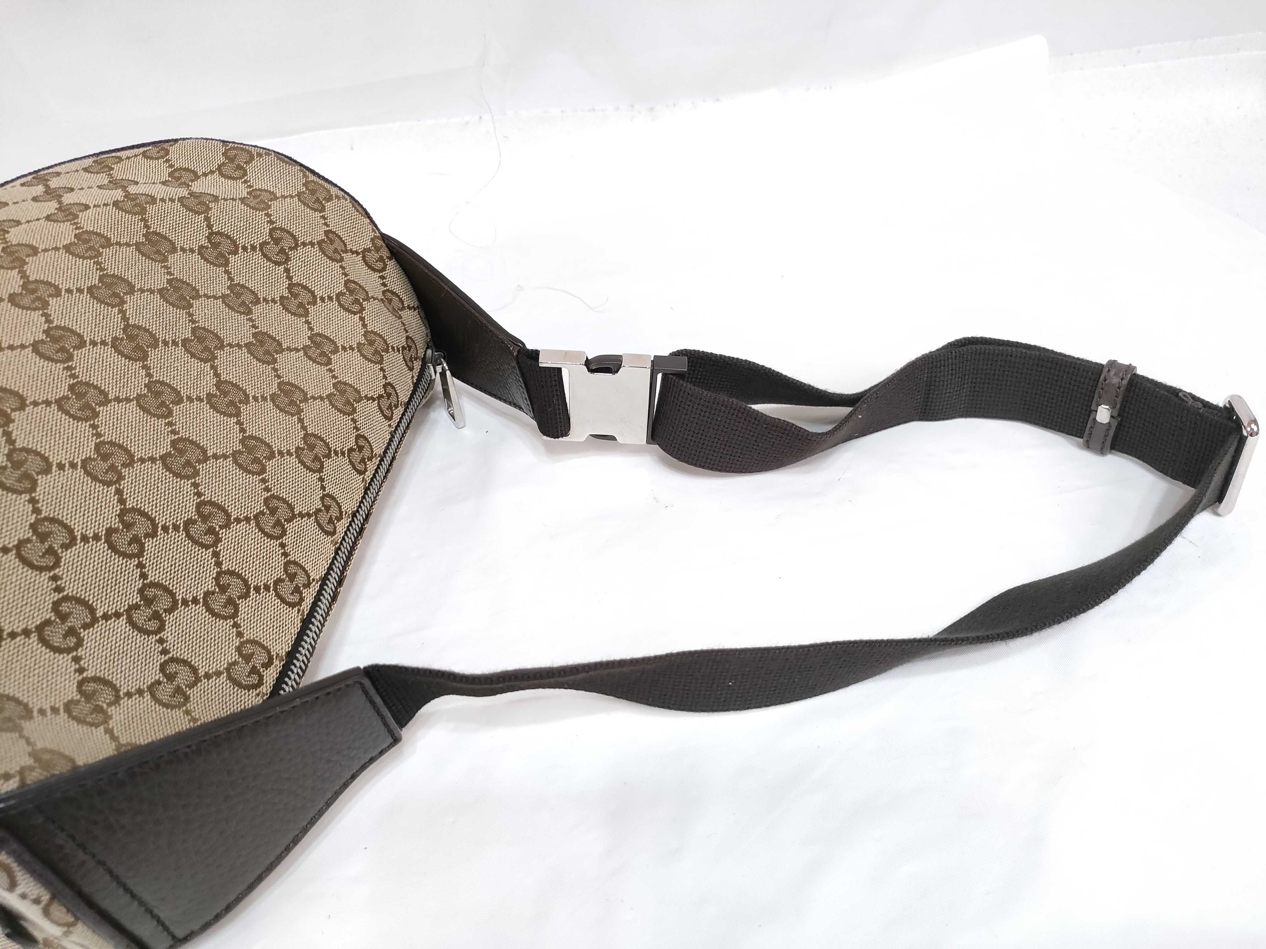 GG Canvas Gucci GG Canvas x Leather Body Bag Beige x Brown 630915 Outlet Shoulder Bag — view 3