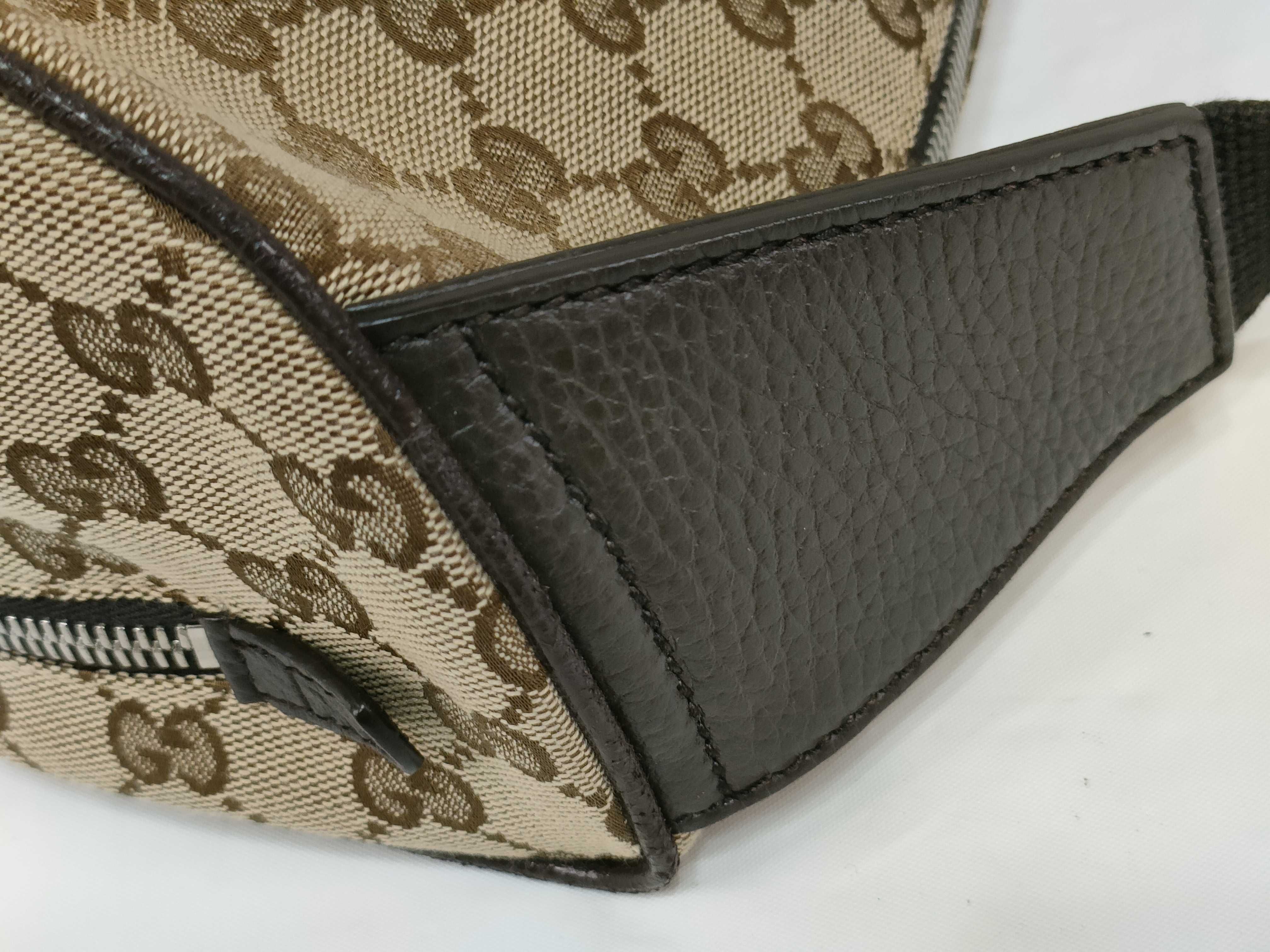 GG Canvas Gucci GG Canvas x Leather Body Bag Beige x Brown 630915 Outlet Shoulder Bag — view 4