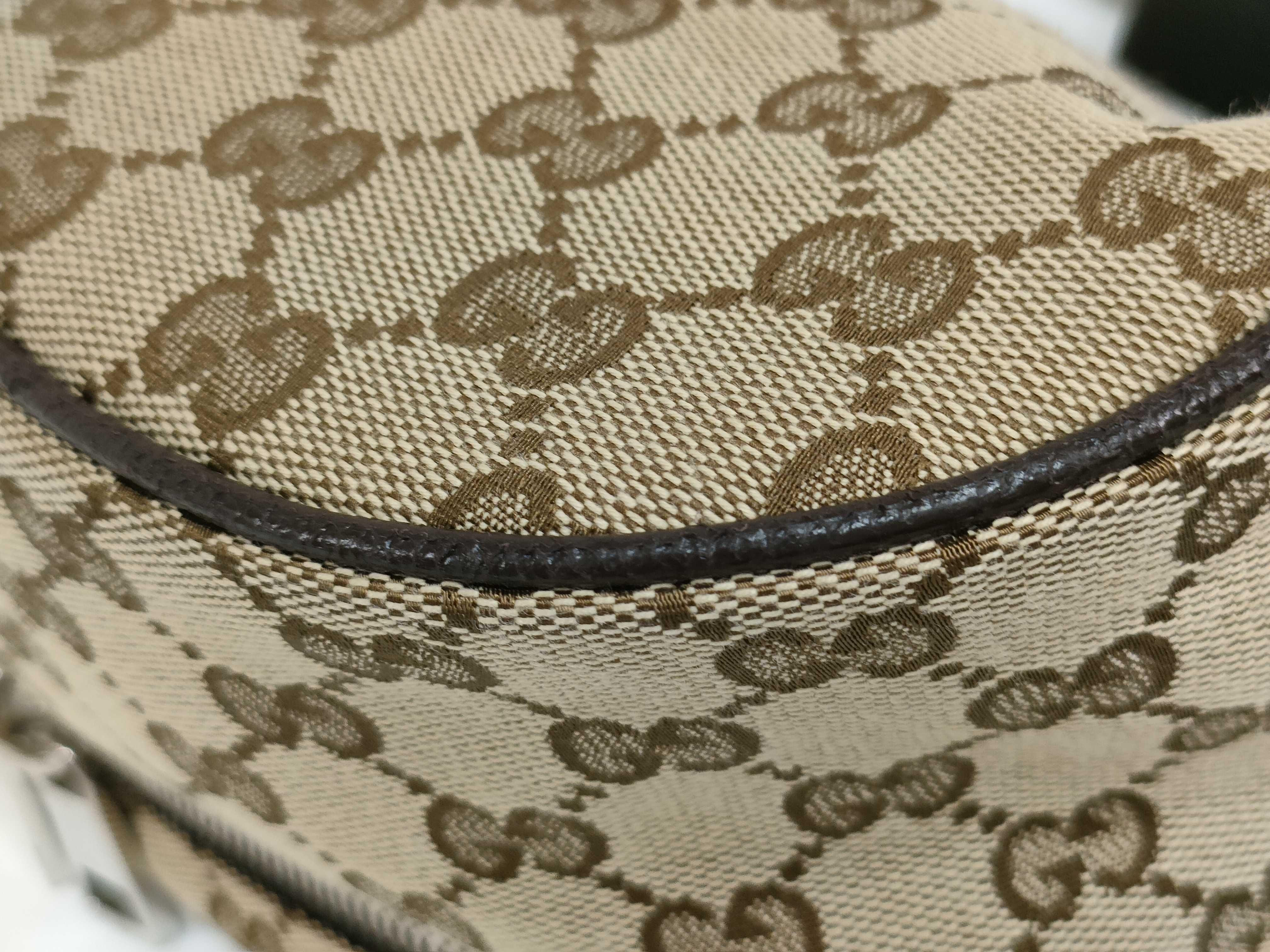 GG Canvas Gucci GG Canvas x Leather Body Bag Beige x Brown 630915 Outlet Shoulder Bag — view 6