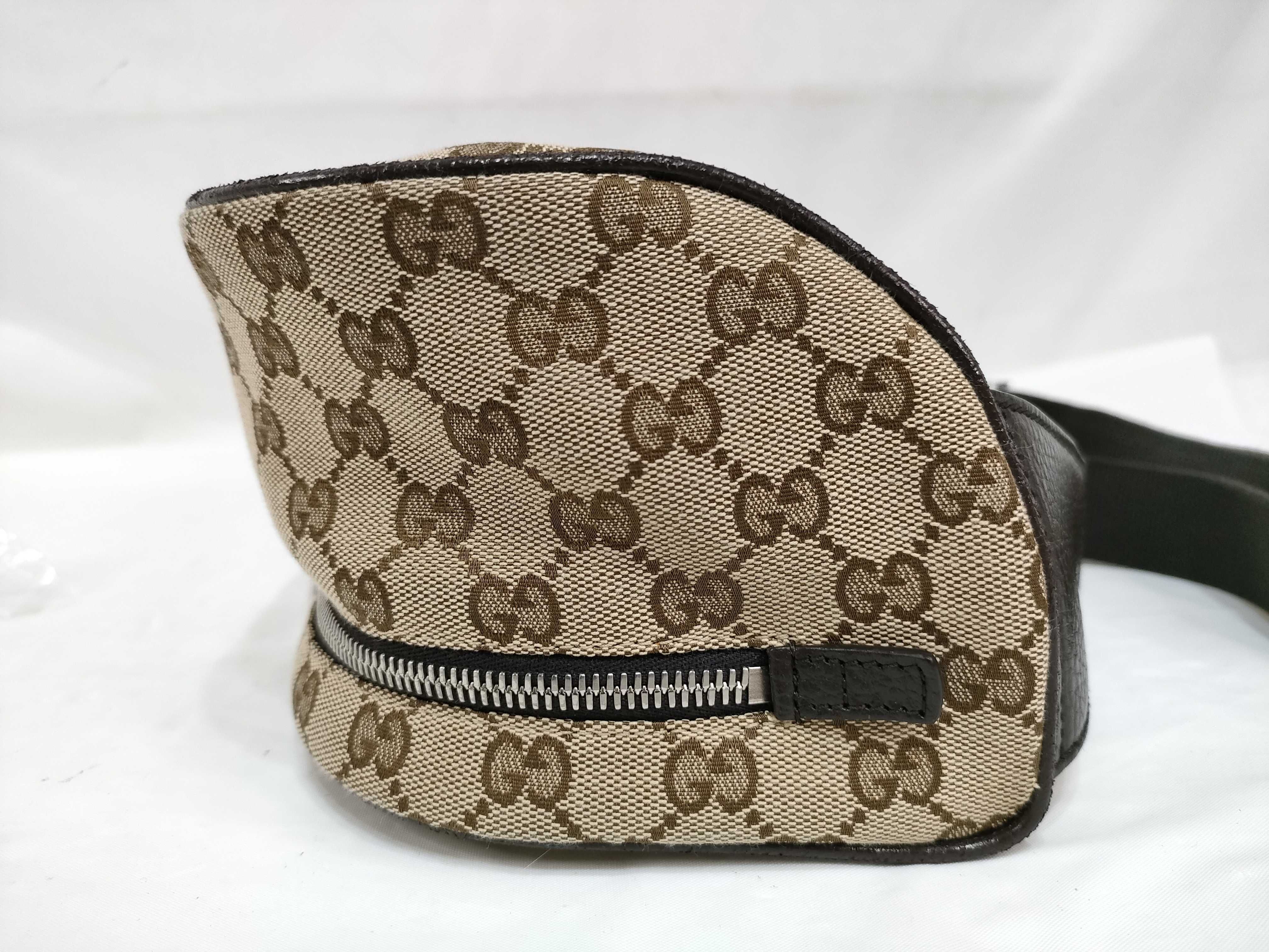GG Canvas Gucci GG Canvas x Leather Body Bag Beige x Brown 630915 Outlet Shoulder Bag — view 7