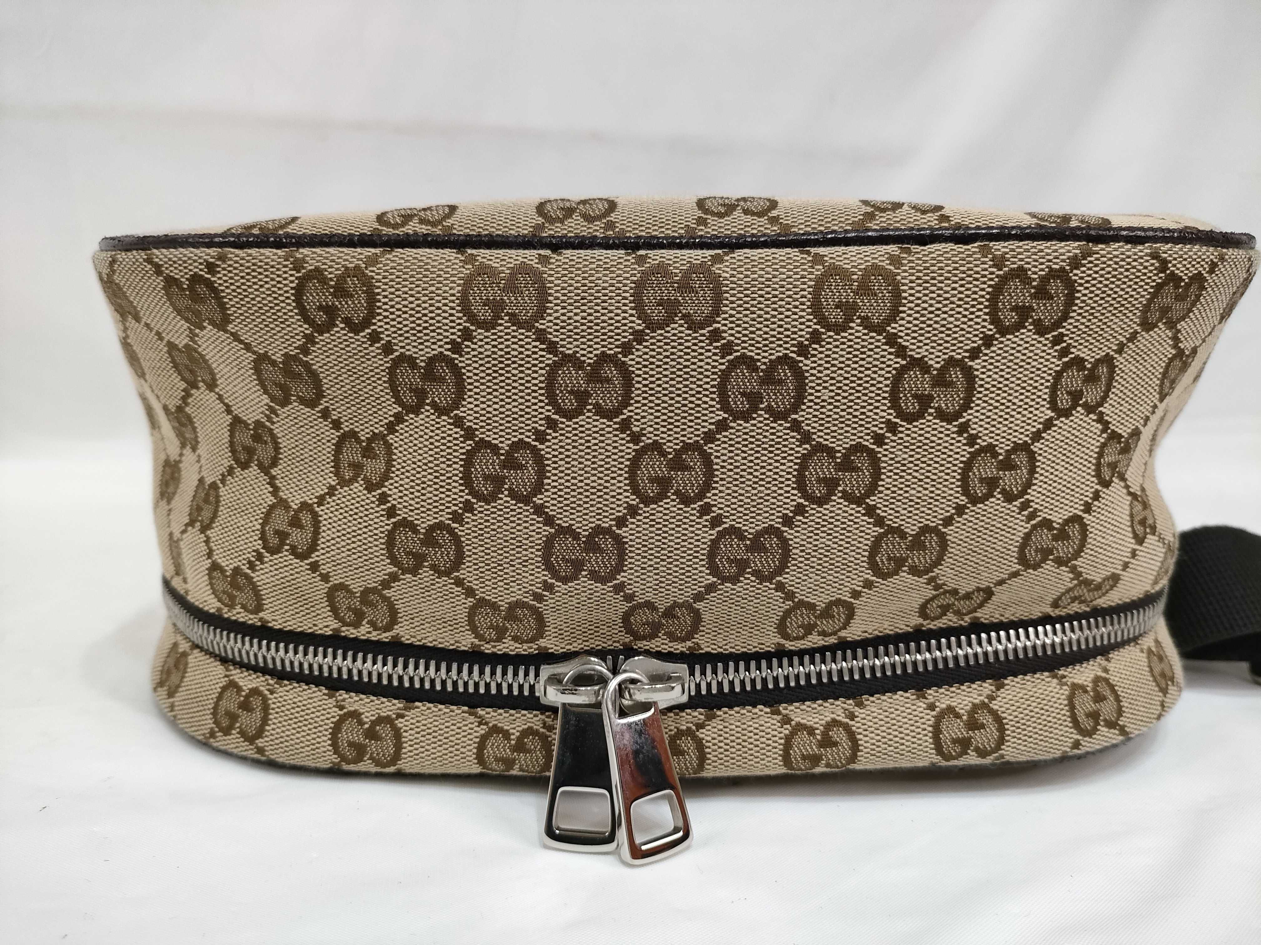 GG Canvas Gucci GG Canvas x Leather Body Bag Beige x Brown 630915 Outlet Shoulder Bag — view 8