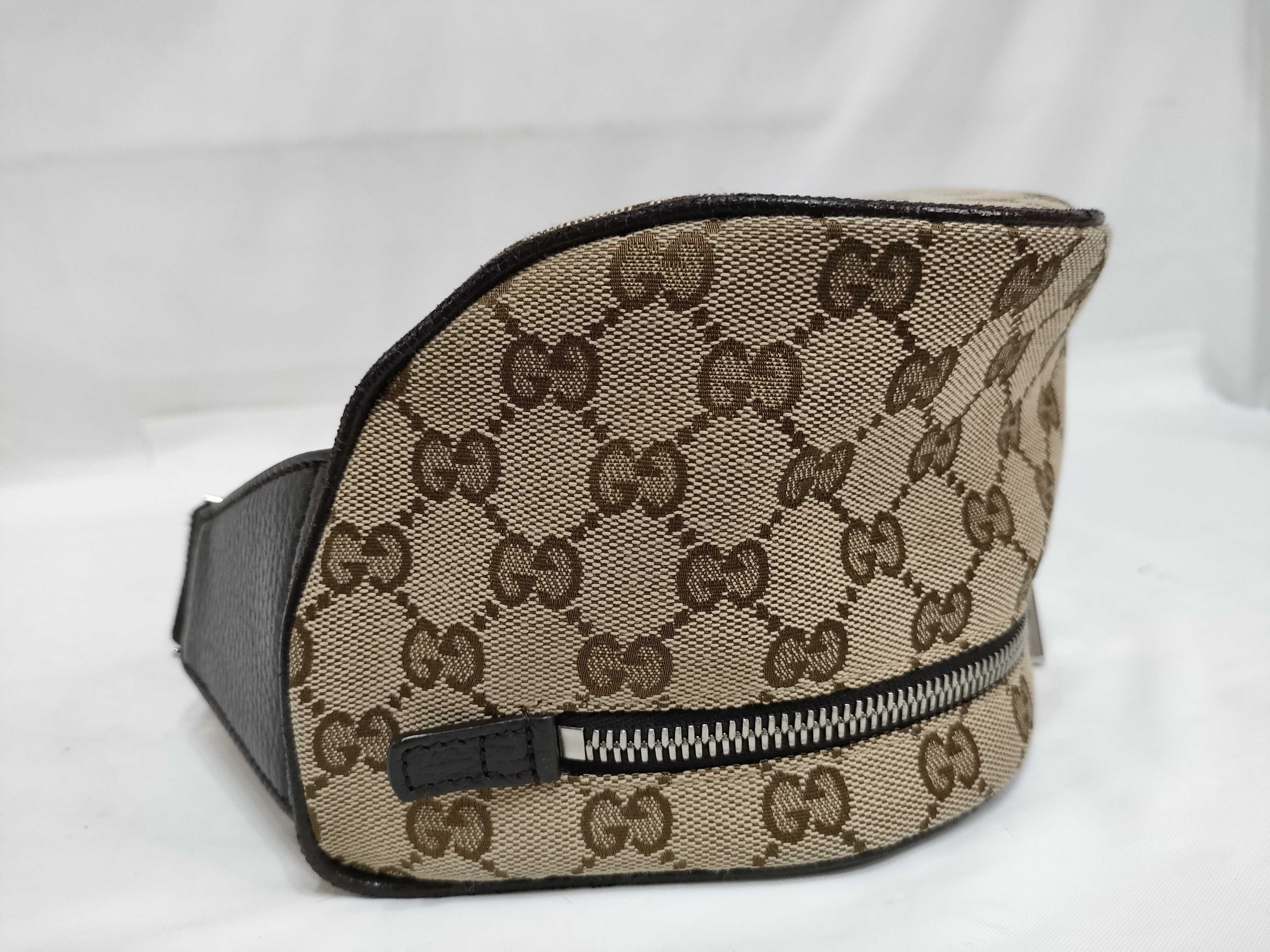 GG Canvas Gucci GG Canvas x Leather Body Bag Beige x Brown 630915 Outlet Shoulder Bag — view 9