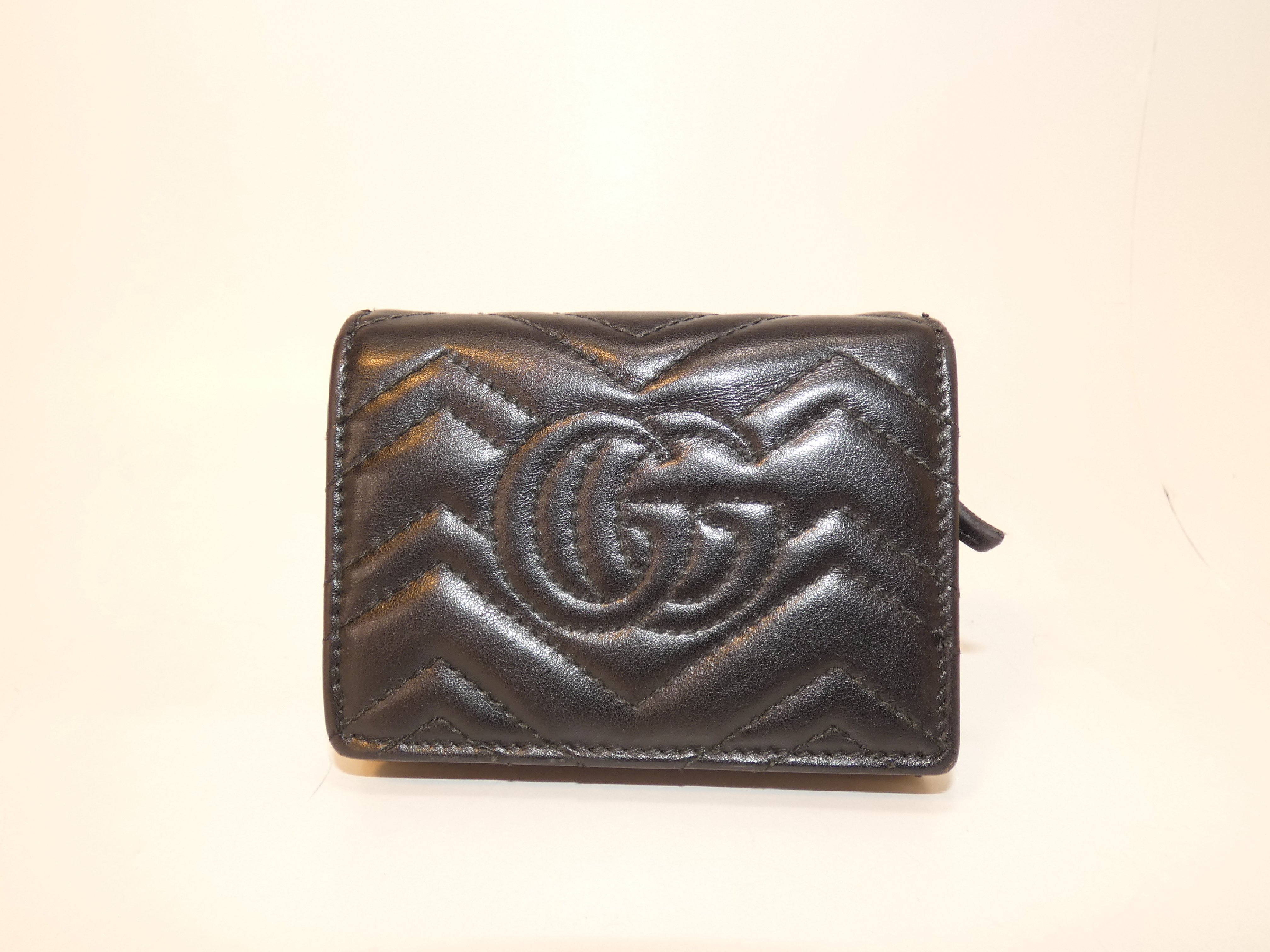 Marmont Black Leather Compact Flap Wallet — view 2