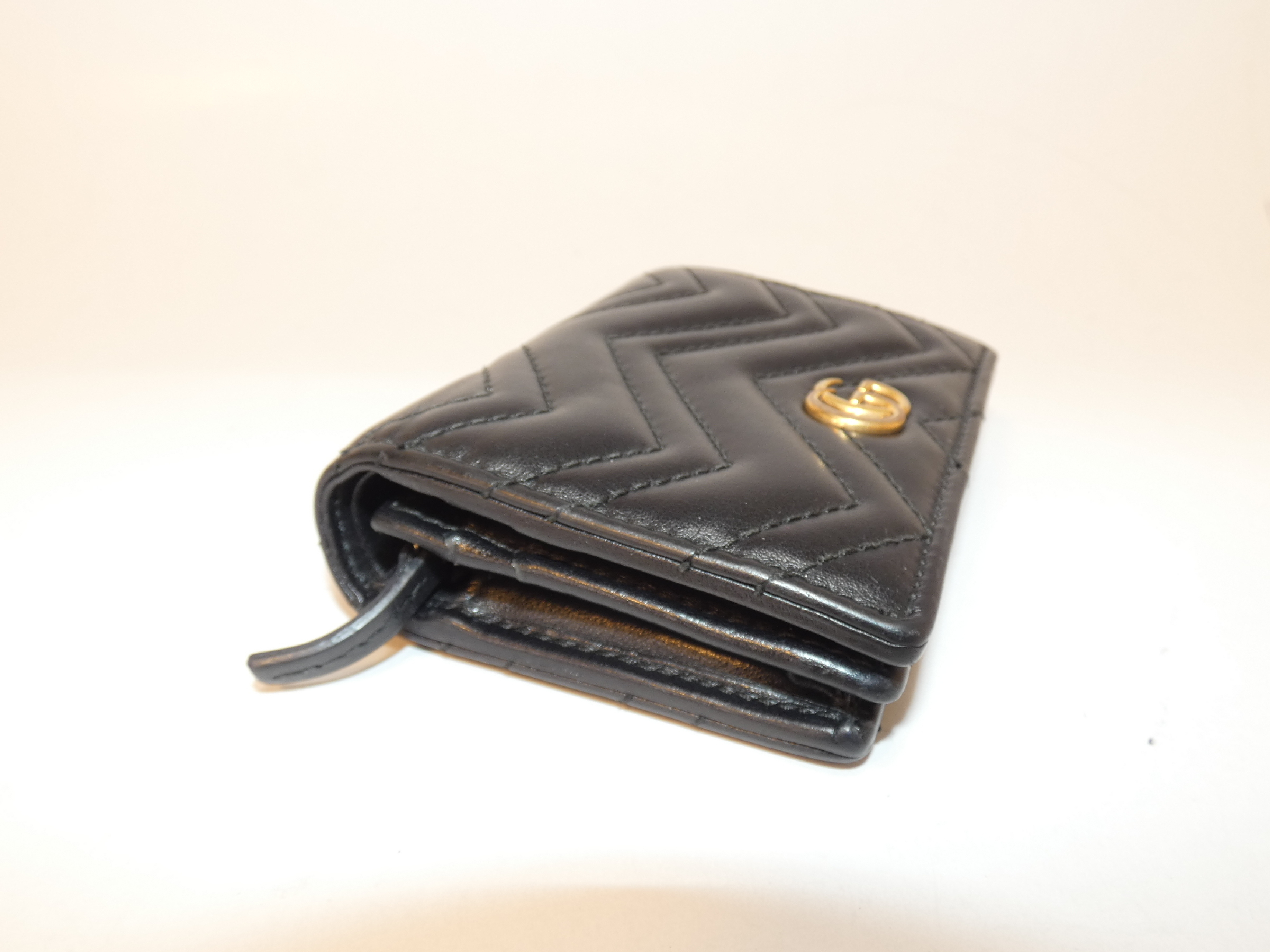 Marmont Black Leather Compact Flap Wallet — view 5