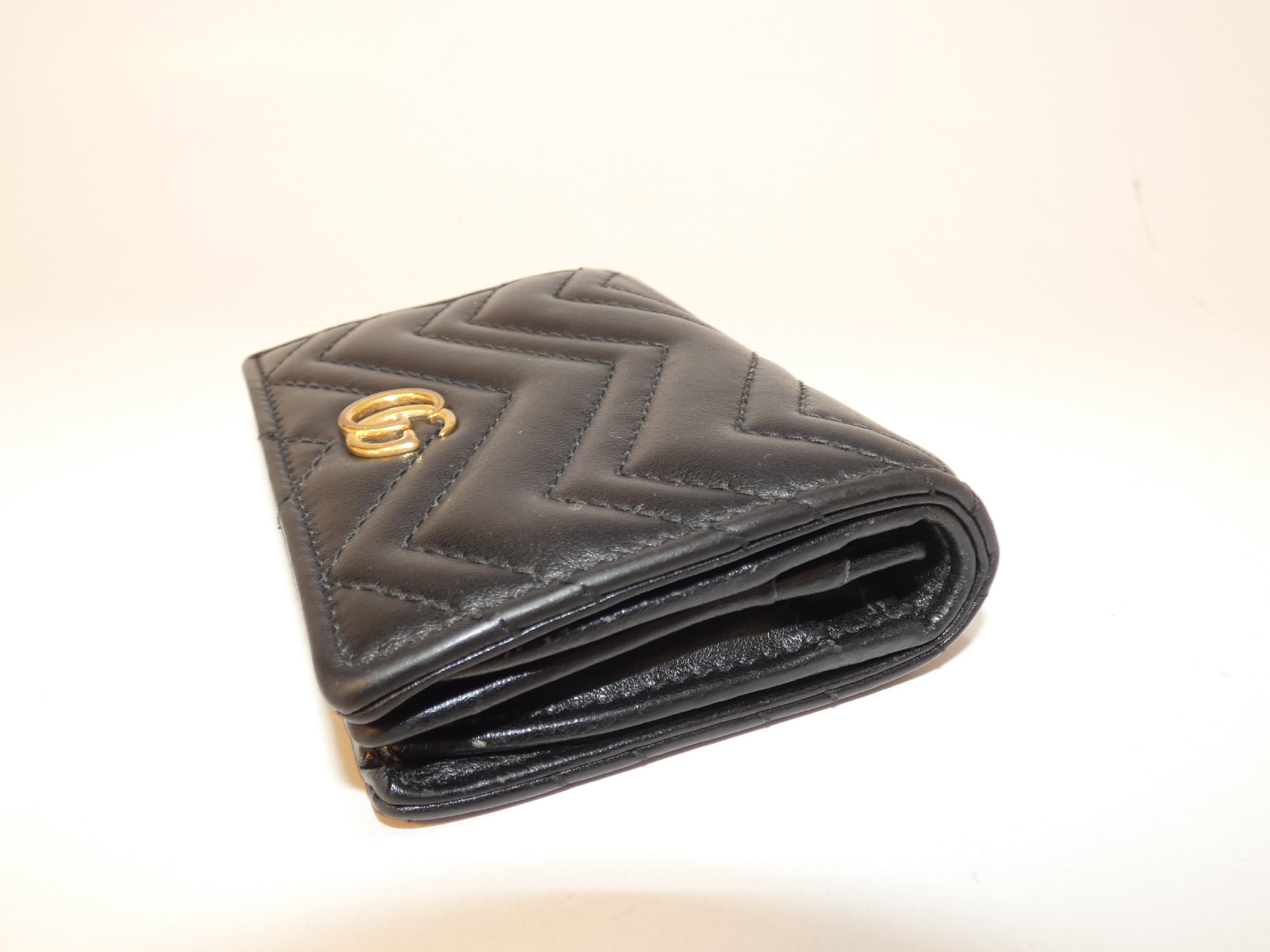 Marmont Black Leather Compact Flap Wallet — view 6