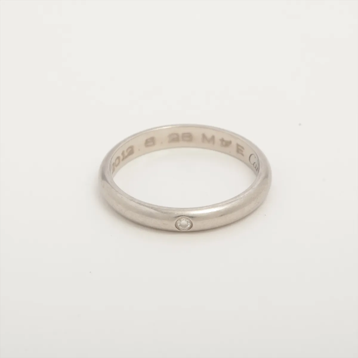 Wedding 1P Diamond Ring Pt950 2.7g 47 Initial VD8531 Ddent
