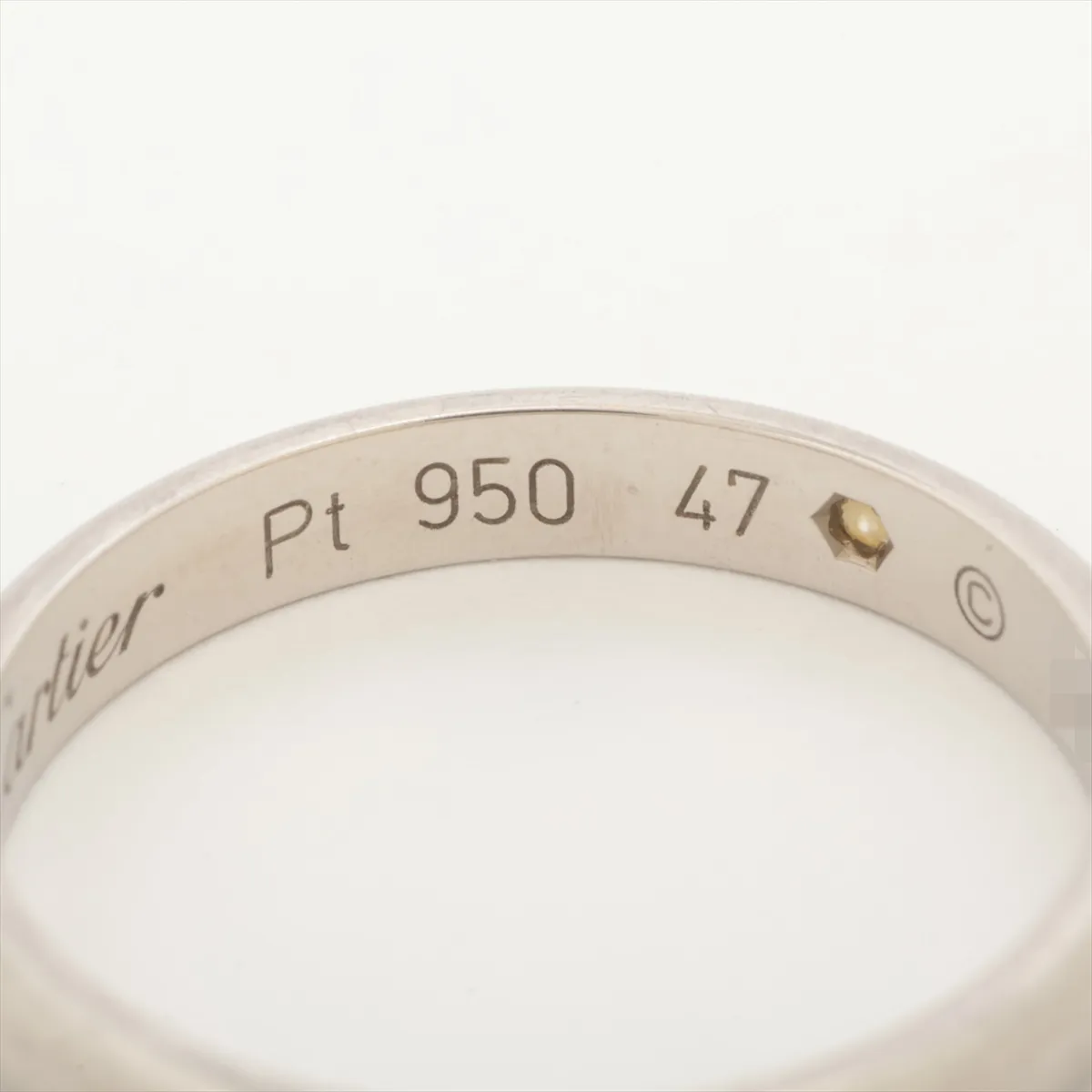 Wedding 1P Diamond Ring Pt950 2.7g 47 Initial VD8531 Ddent — view 6