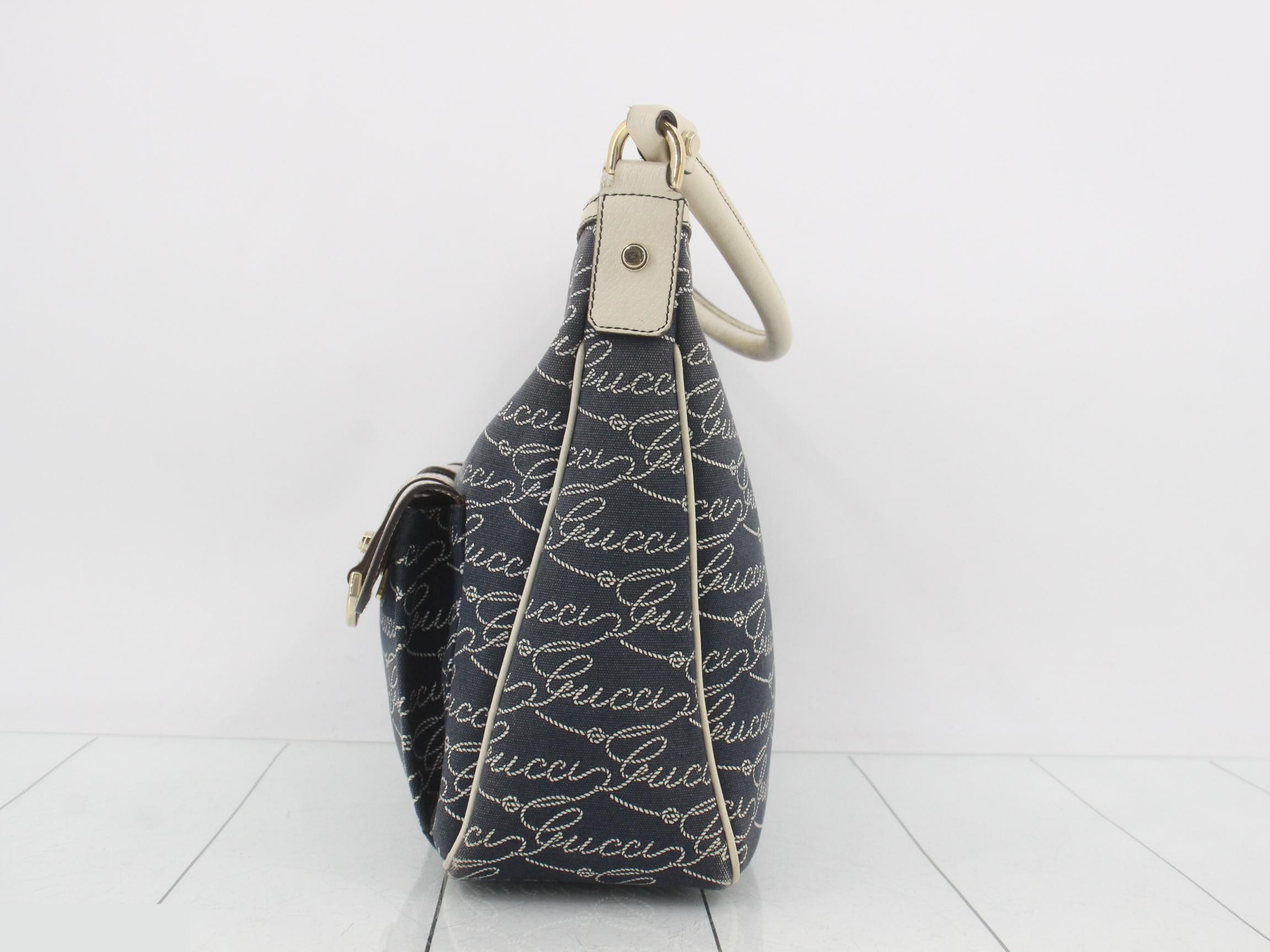 Cursive writing, denim, one-shoulder bag — view 3