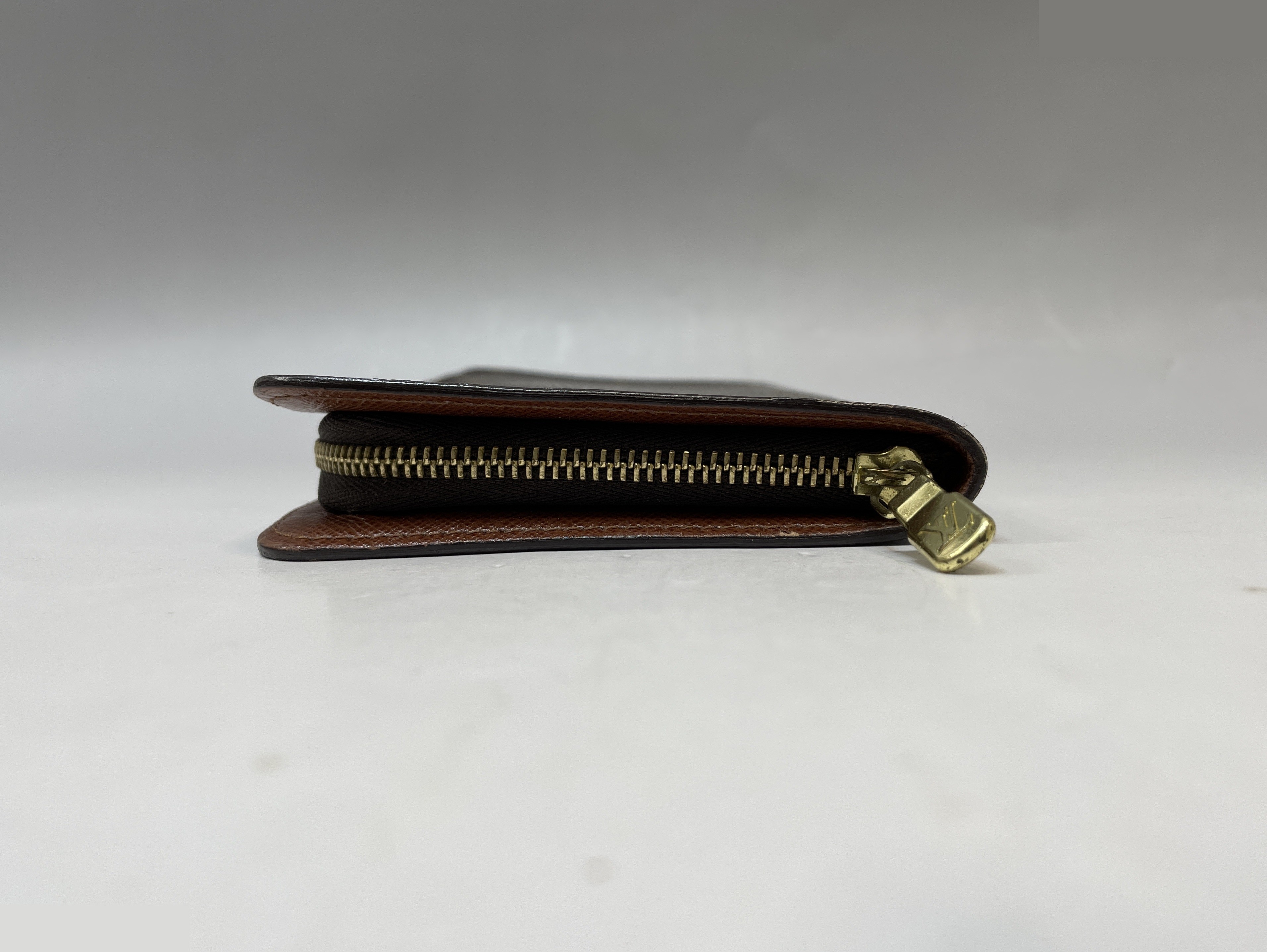 Monogram Portemonnaie Zip Round Zip Long Wallet, Brown — view 4