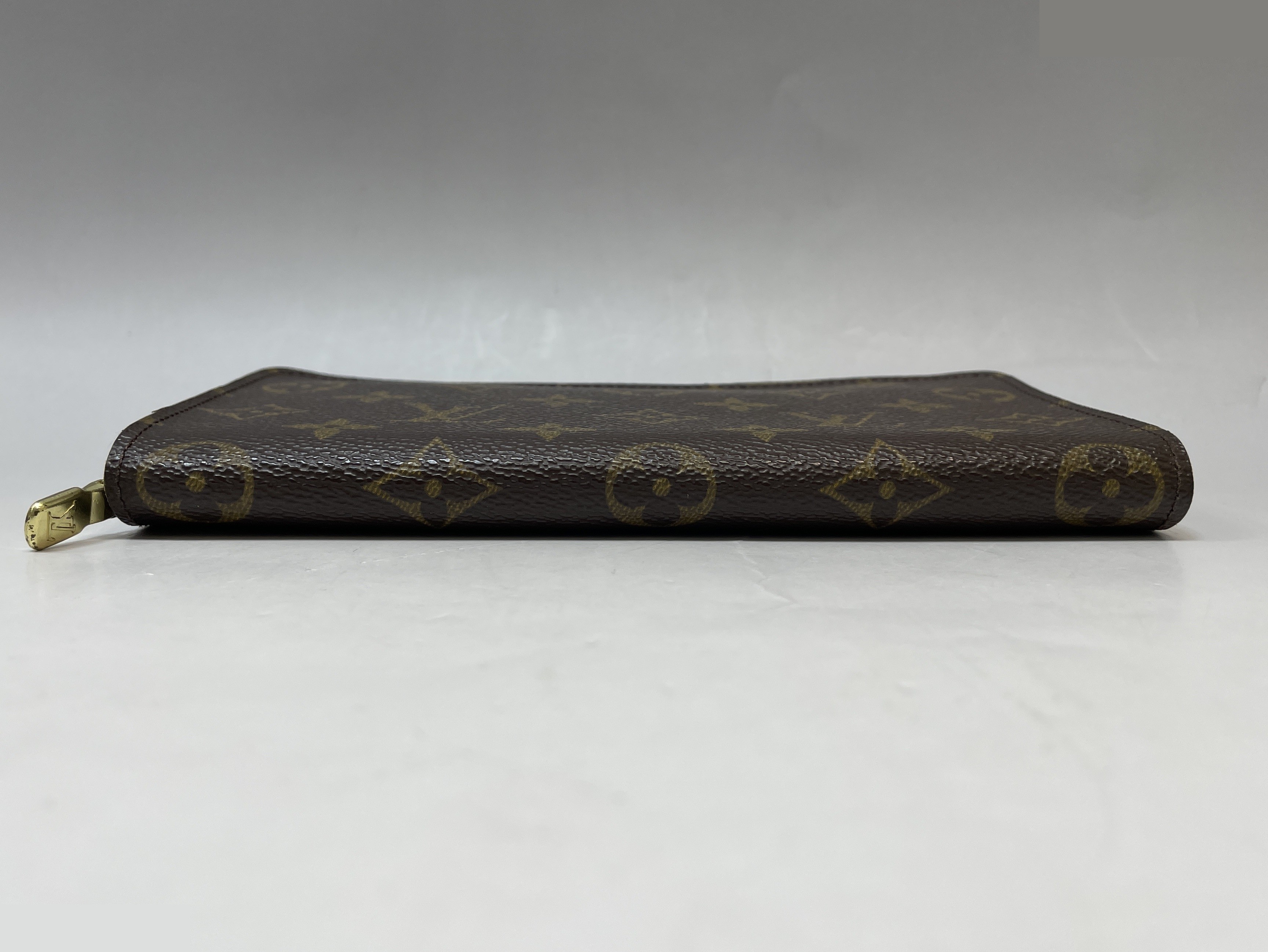 Monogram Portemonnaie Zip Round Zip Long Wallet, Brown — view 7