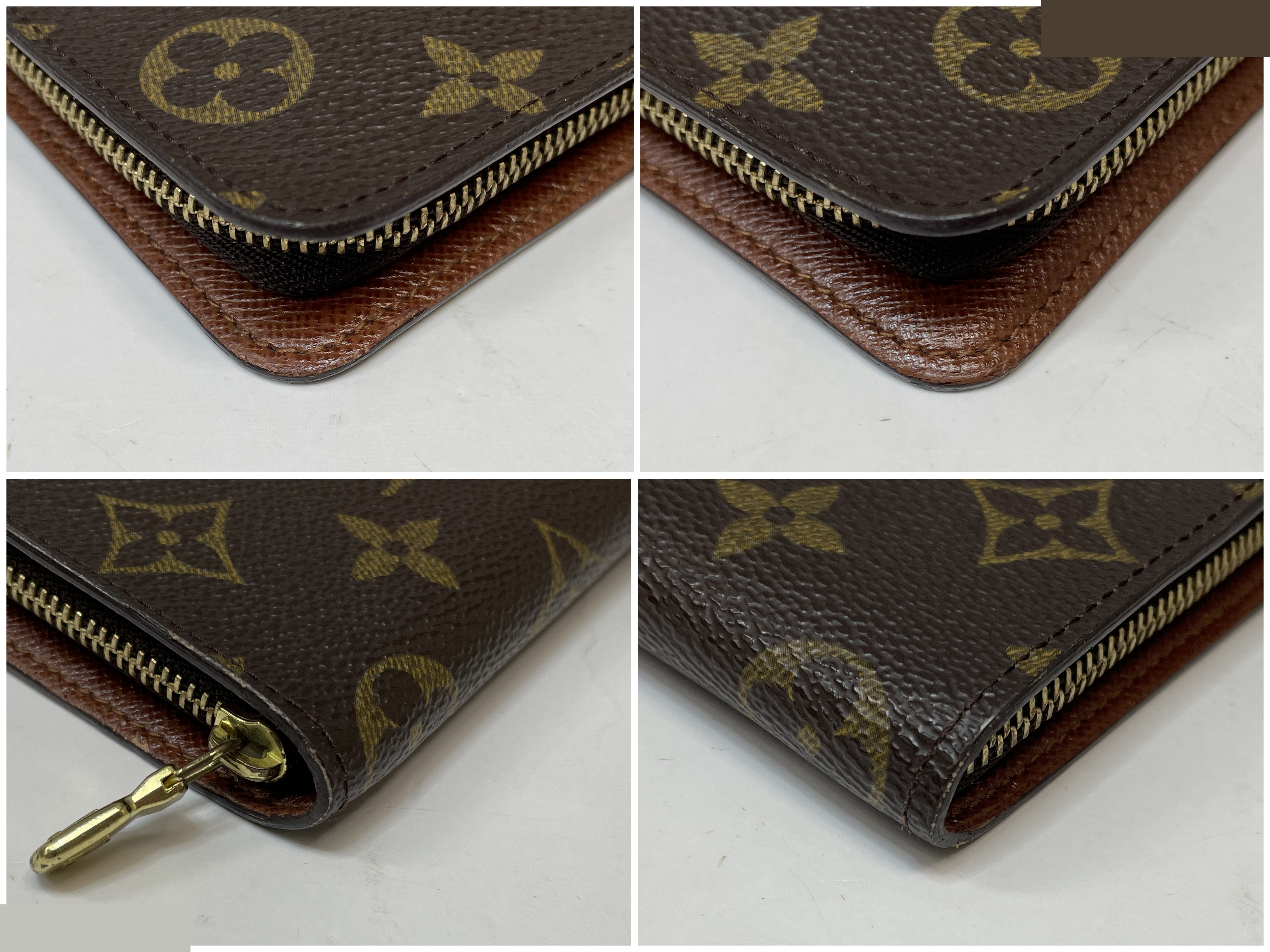 Monogram Portemonnaie Zip Round Zip Long Wallet, Brown — view 8
