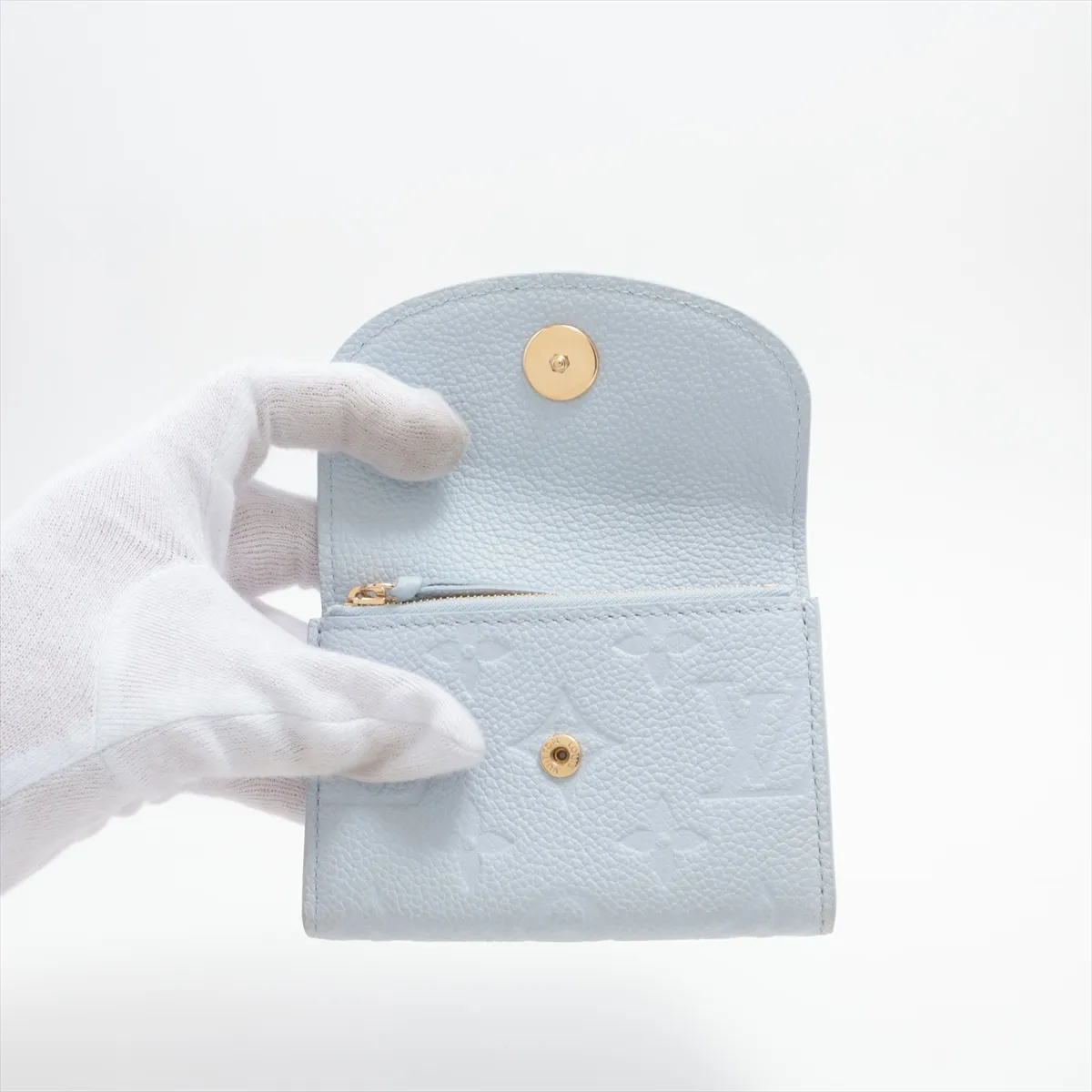 Monogram Empreinte Portemonnaie Rosalie M14505 Light Blue Coin Case (RFID detected) — view 3