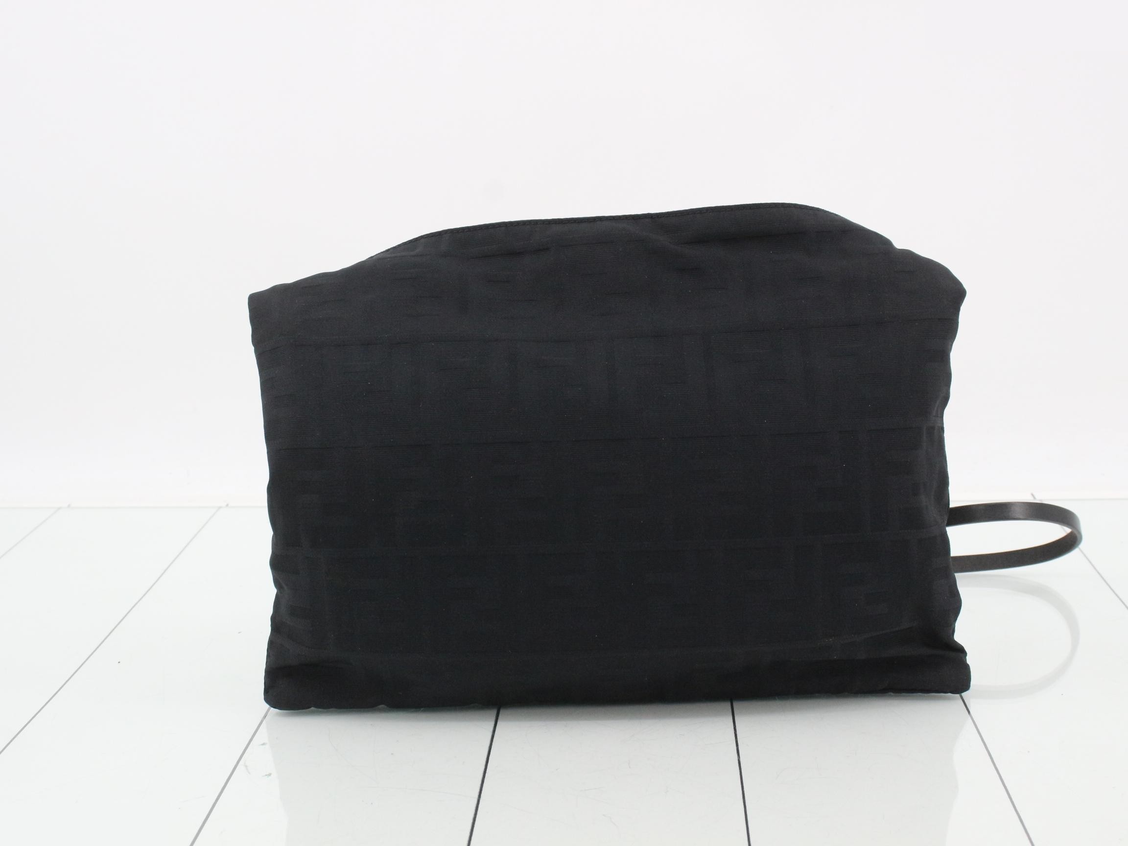 Zucca shoulder bag, nylon and leather, black — view 2