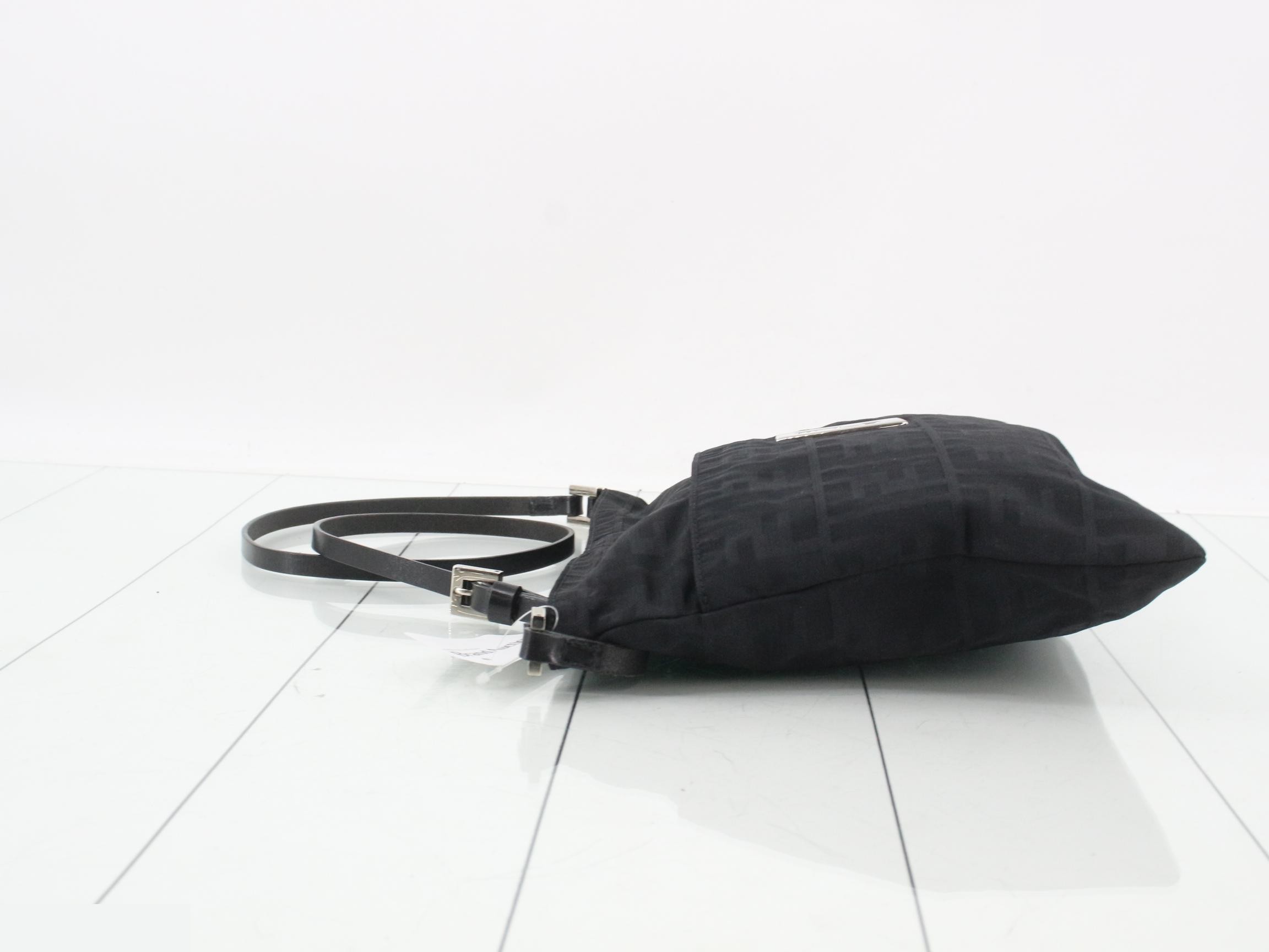 Zucca shoulder bag, nylon and leather, black — view 4