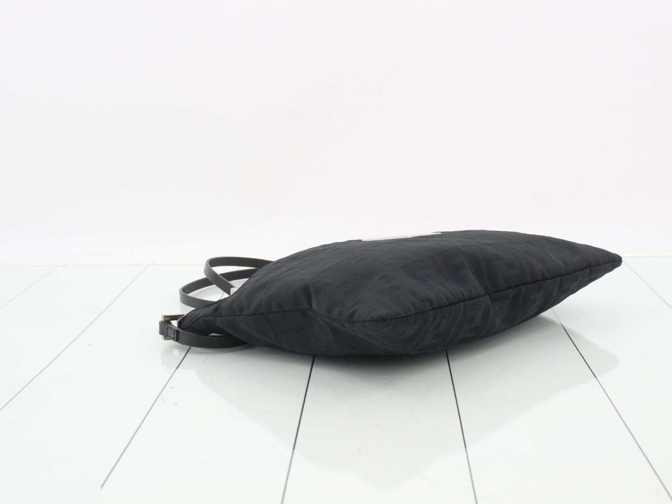 Zucca shoulder bag, nylon and leather, black — view 5
