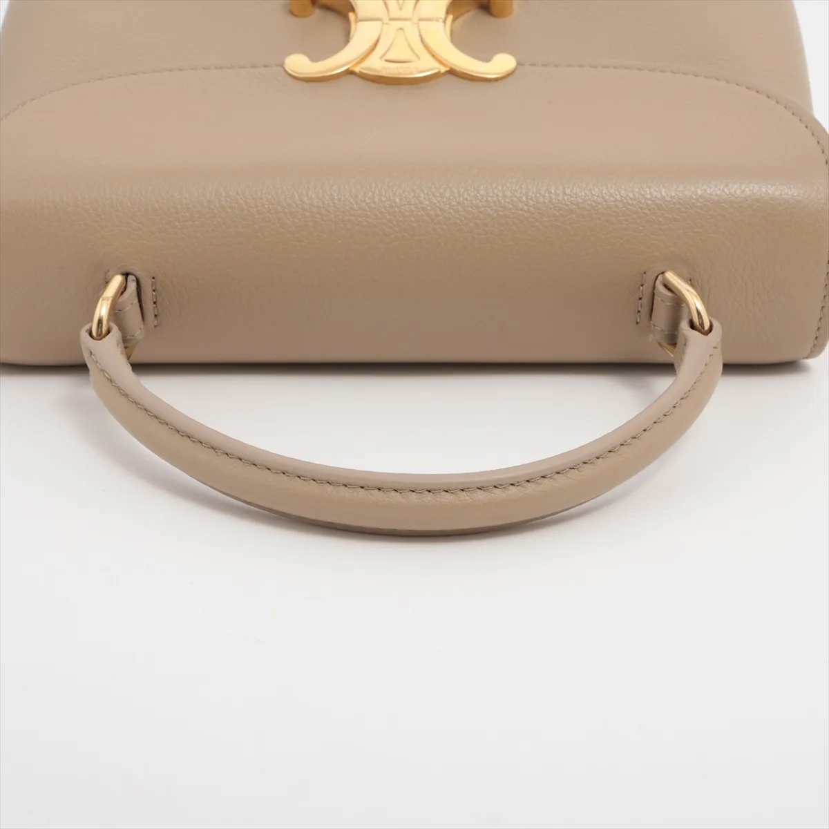 Triomphe Teen Nino Leather 2WAY Handbag Beige — view 5