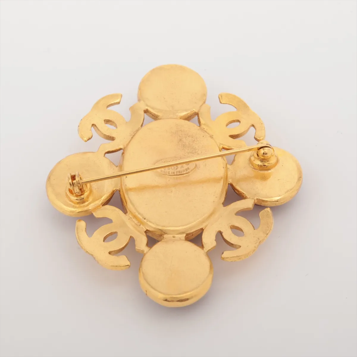 Coco Mark 95A Brooch, GP Gold x Red. Shows — view 2