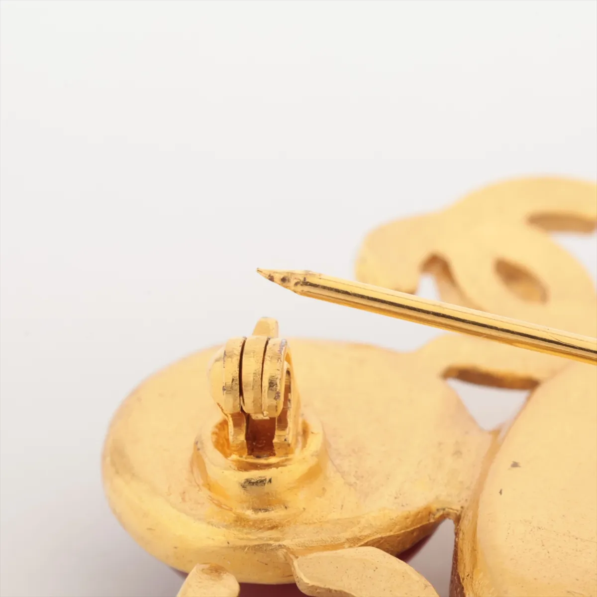 Coco Mark 95A Brooch, GP Gold x Red. Shows — view 3