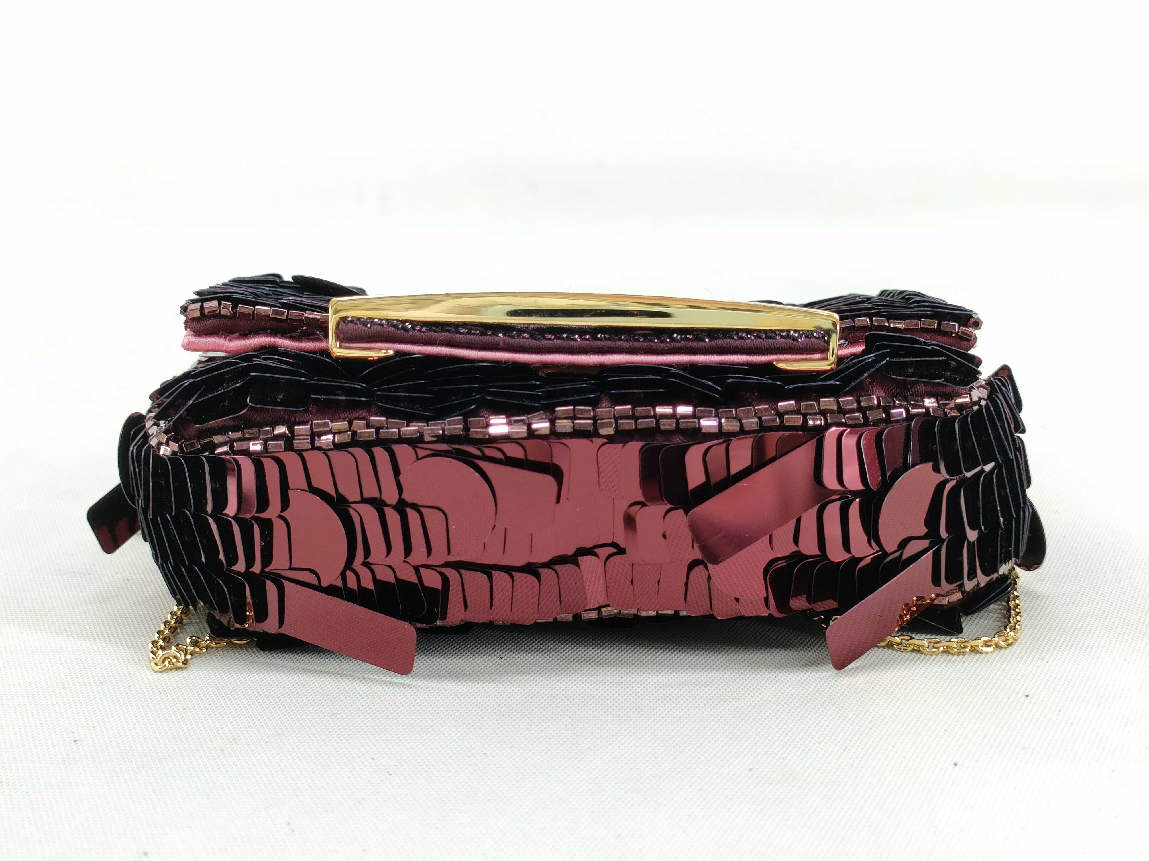 Sequin Nano Bucket Shoulder Bag with Gold Hardware, Pouch, and Dust Bag — view 3