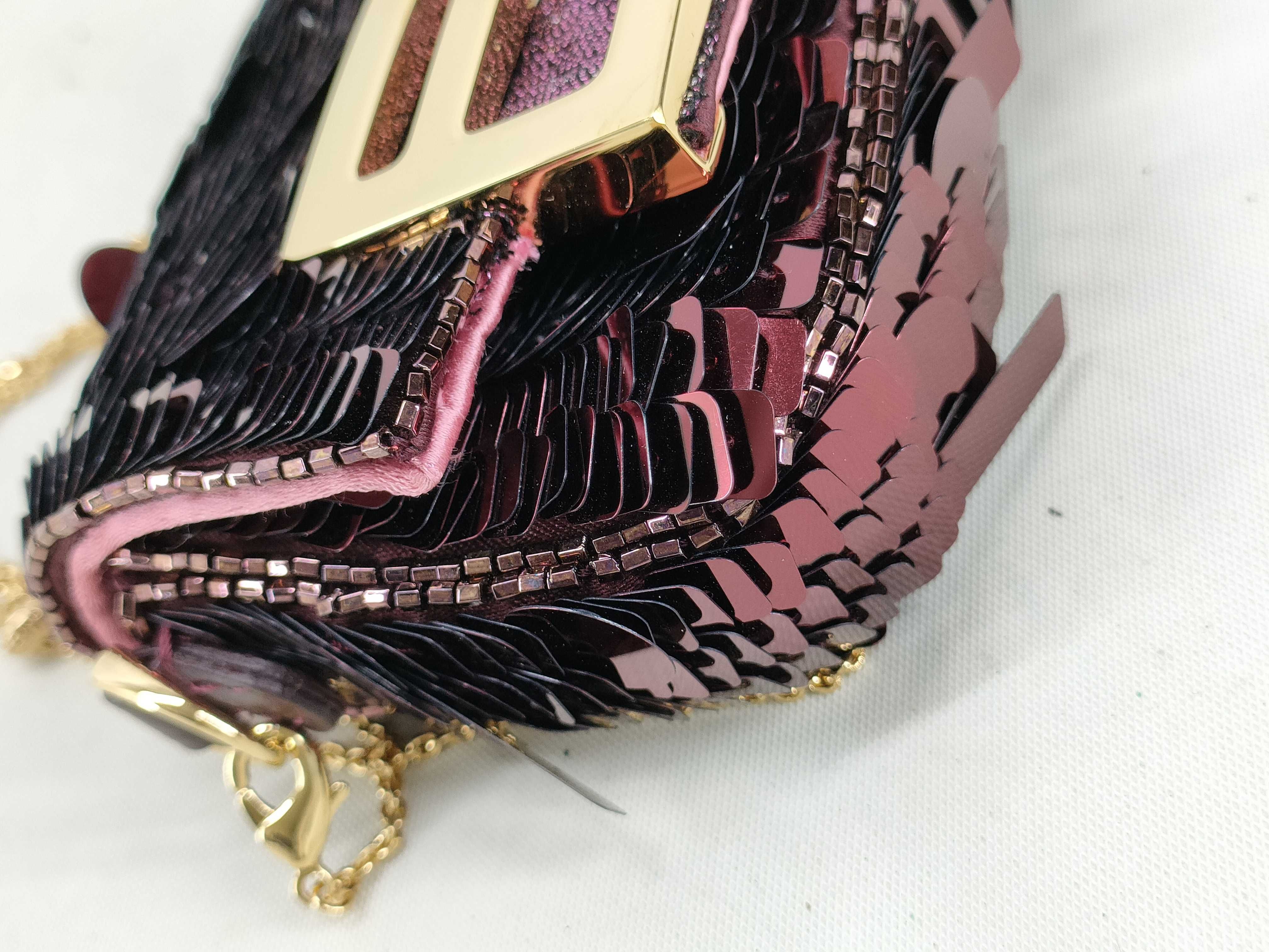 Sequin Nano Bucket Shoulder Bag with Gold Hardware, Pouch, and Dust Bag — view 4