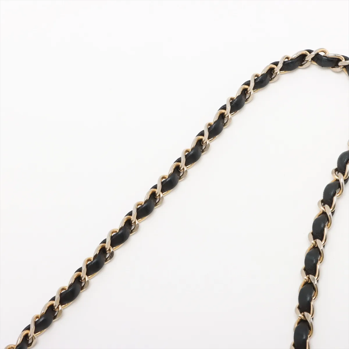 Matelasse Lambskin Chain Shoulder Bag Push Lock Black Gold Hardware — view 12