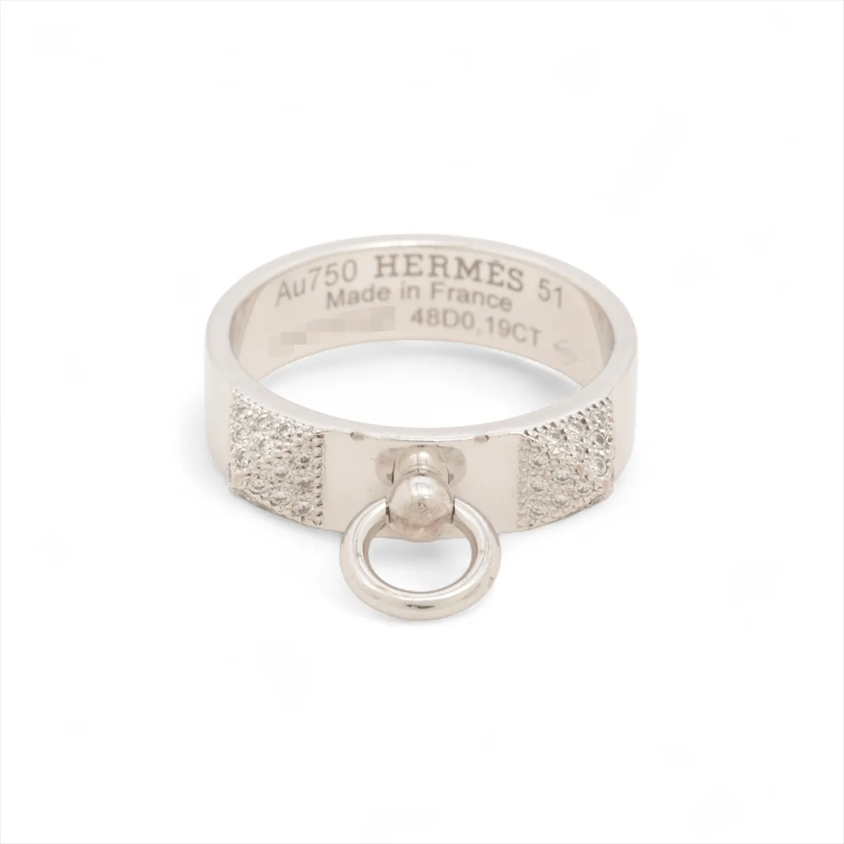 Collier de Chien Diamond Ring, 750 (WG), 6.3g, D0.19, Size 51, 15A110142. Minor dents and