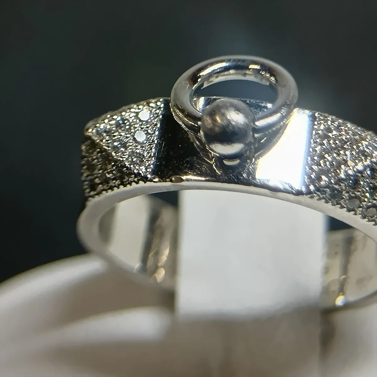 Collier de Chien Diamond Ring, 750 (WG), 6.3g, D0.19, Size 51, 15A110142. Minor dents and — view 4