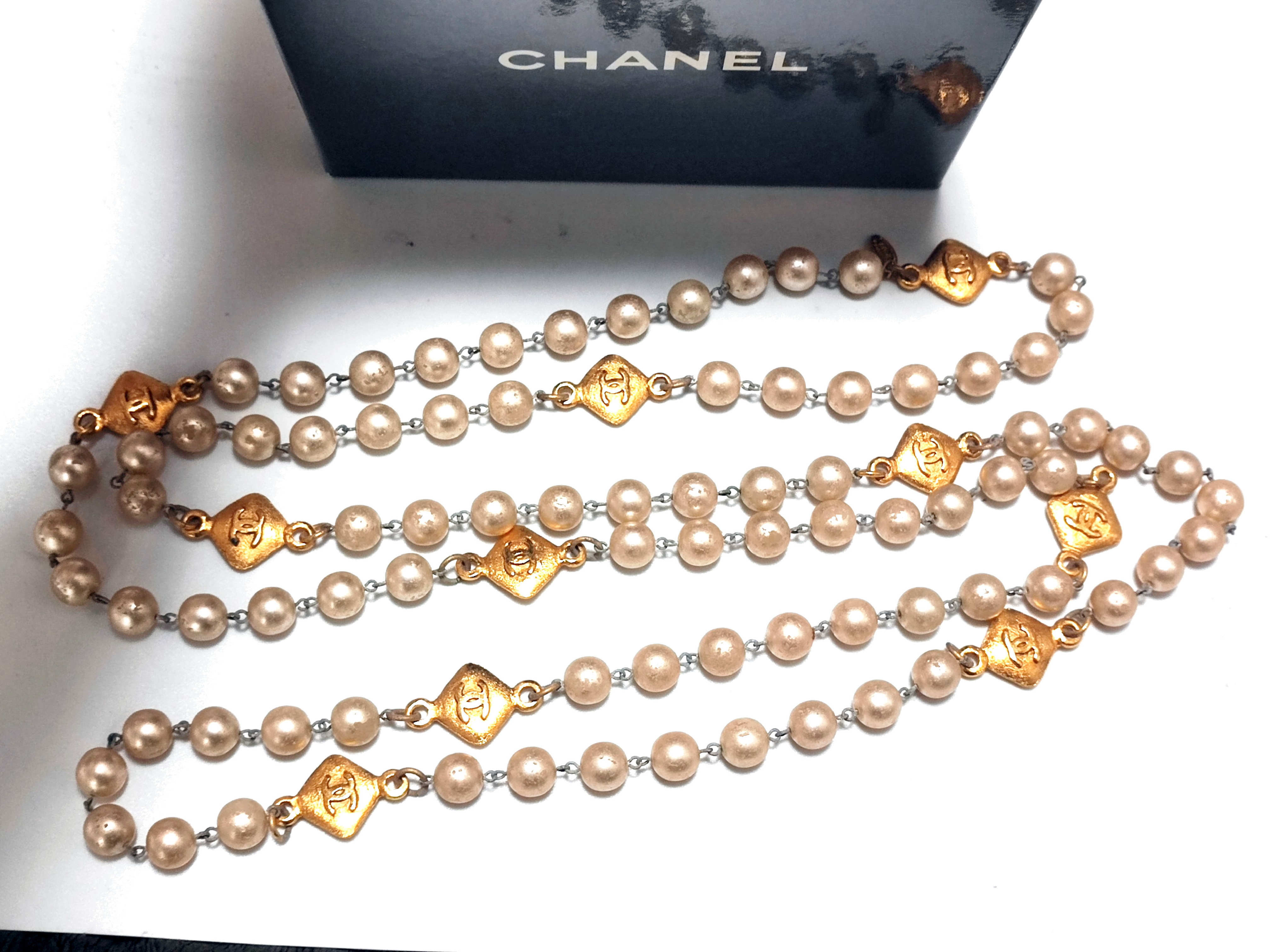 Coco Mark Diamond-Shaped Pearl 10-Strand Long Necklace (29 Necklace) — view 4
