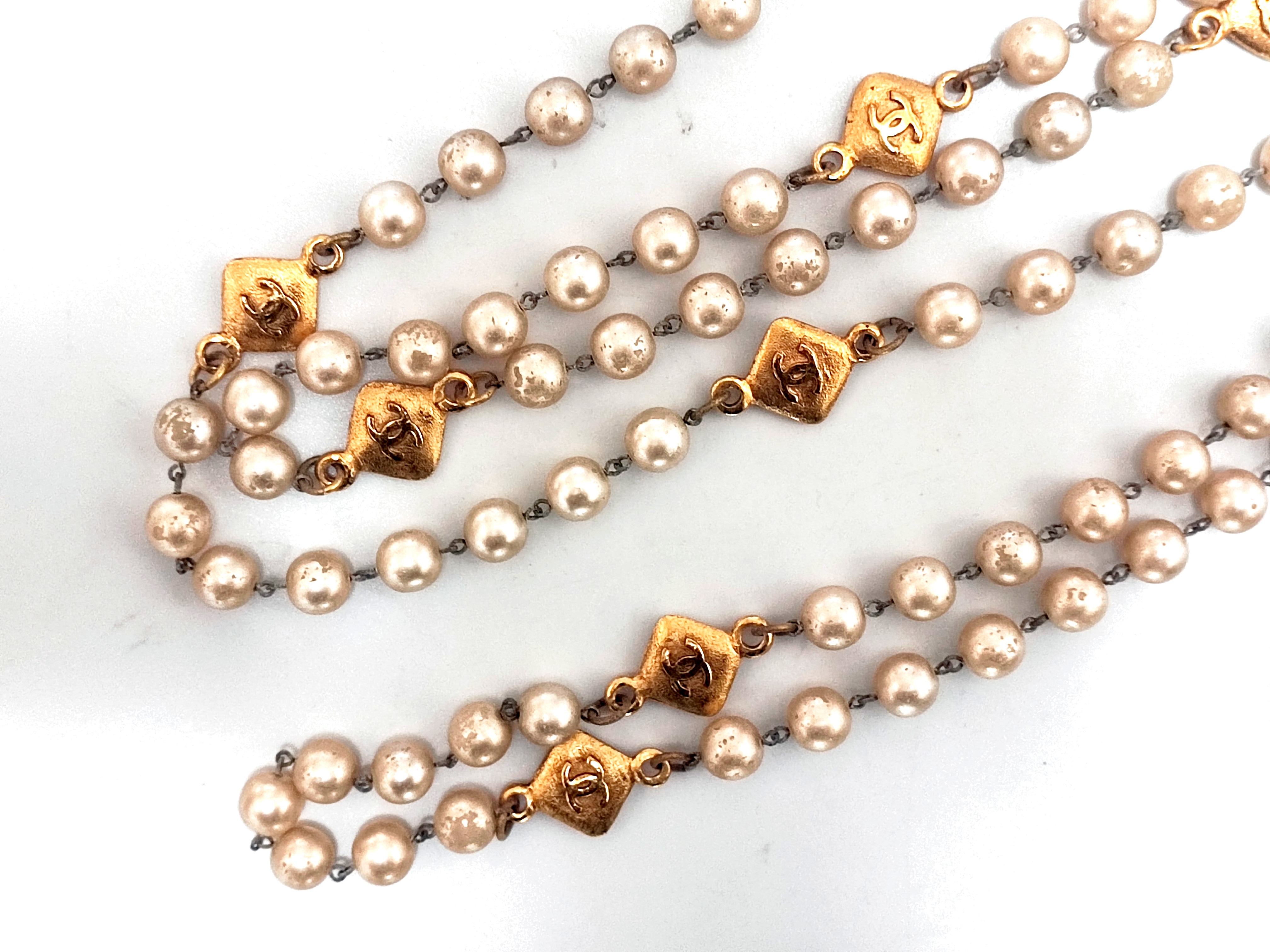 Coco Mark Diamond-Shaped Pearl 10-Strand Long Necklace (29 Necklace) — view 6