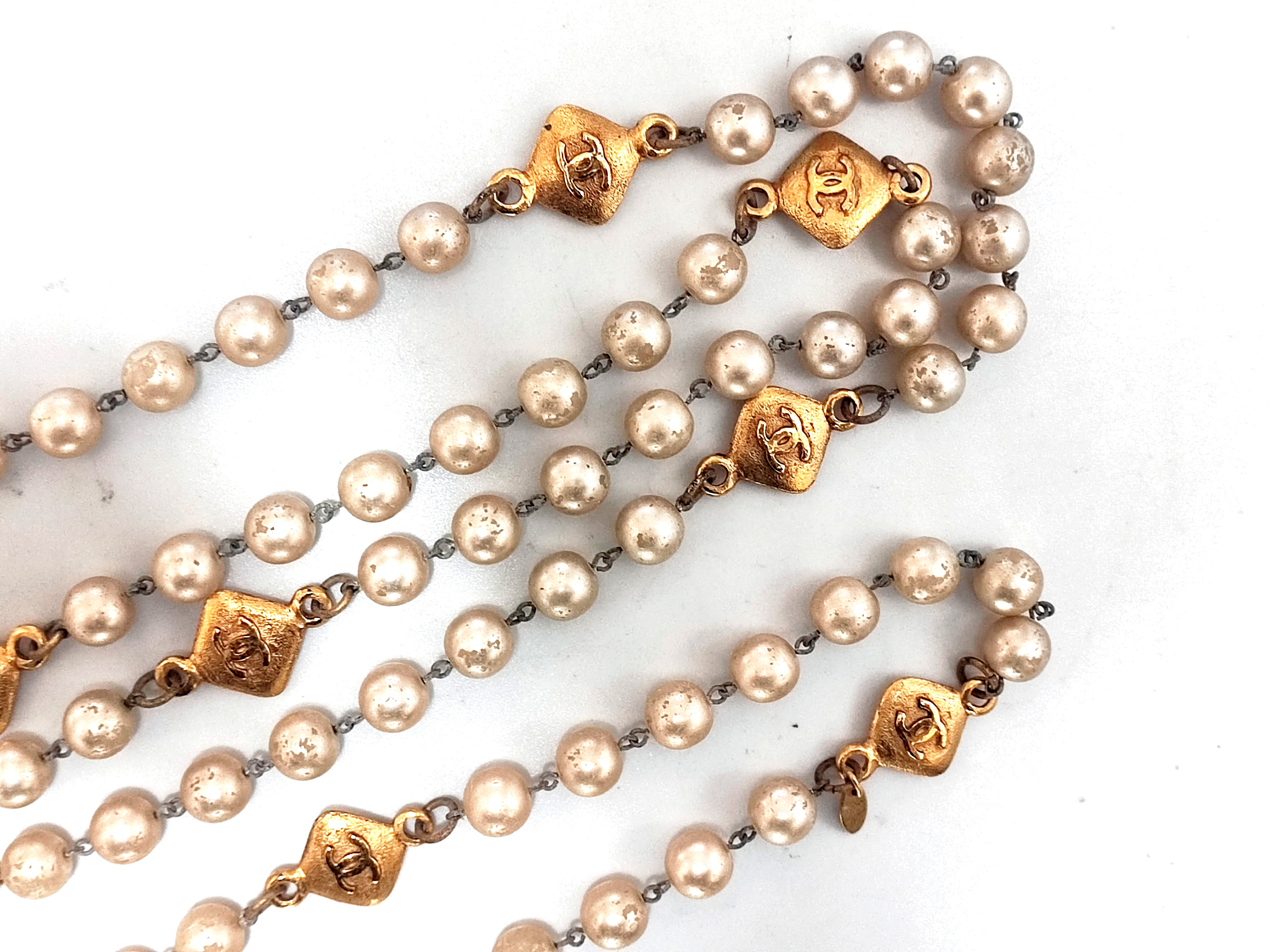 Coco Mark Diamond-Shaped Pearl 10-Strand Long Necklace (29 Necklace) — view 7