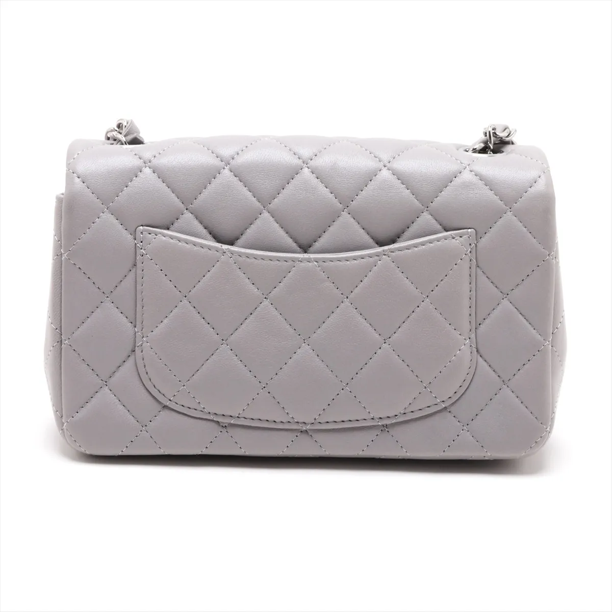 Mini Matelassé 20 Lambskin Single Flap Single Chain Bag, Gray, Silver Hardware, JTTP06K0, Random Plate, A69900 — view 2