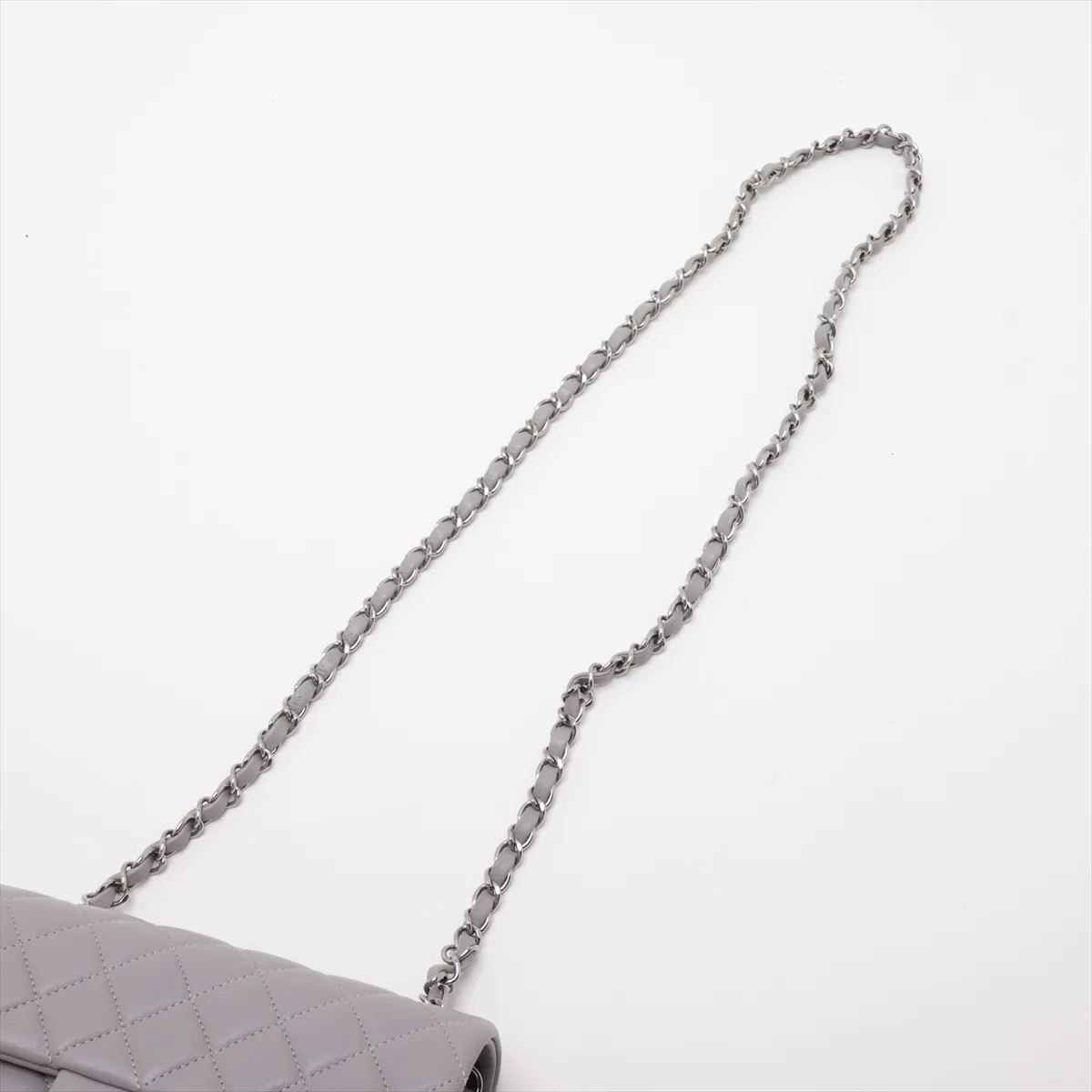 Mini Matelassé 20 Lambskin Single Flap Single Chain Bag, Gray, Silver Hardware, JTTP06K0, Random Plate, A69900 — view 5