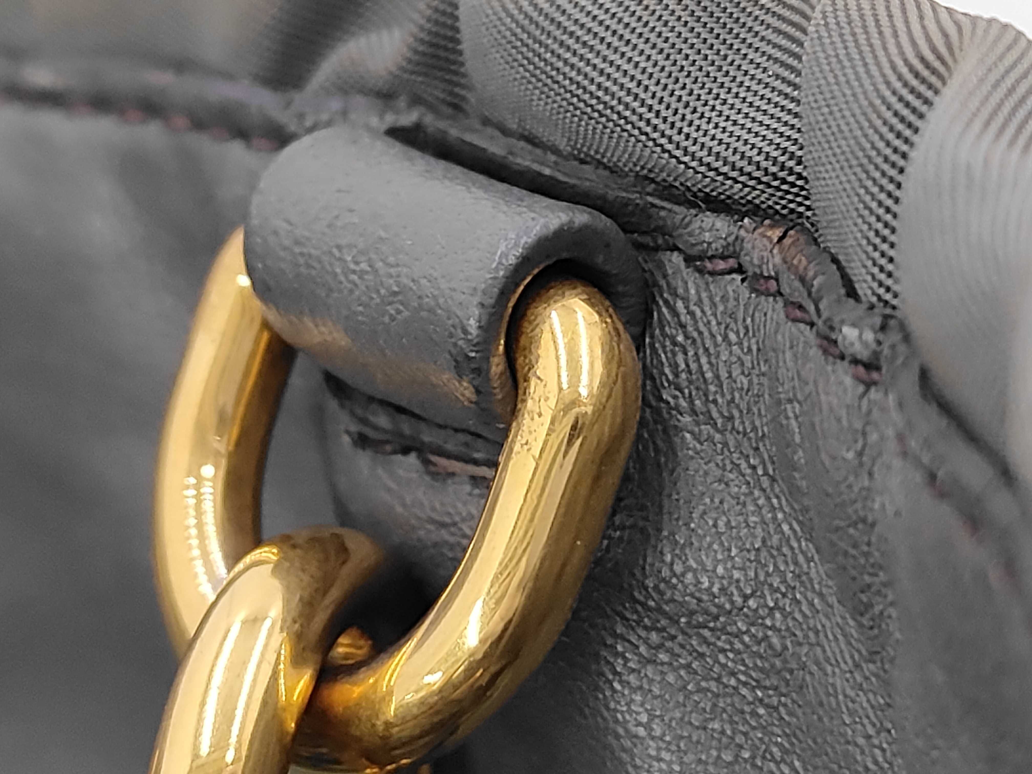 Pocono Tessuto Gaufre Gold Hardware 2-Way Shoulder Bag Handbag — view 12