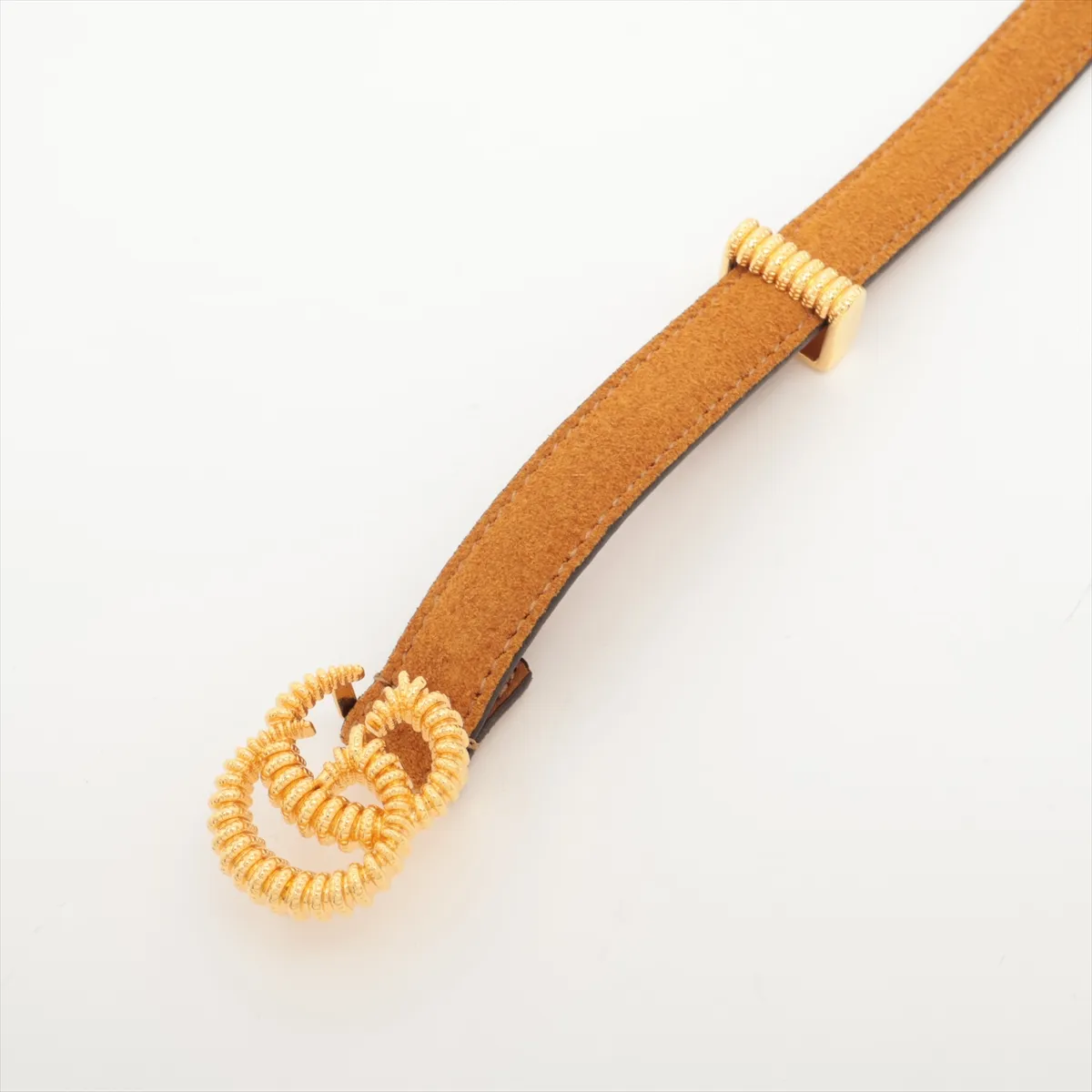 602071 GG Belt, size 75, Suede x Leather, Brown. Shows signs of wear, — view 2