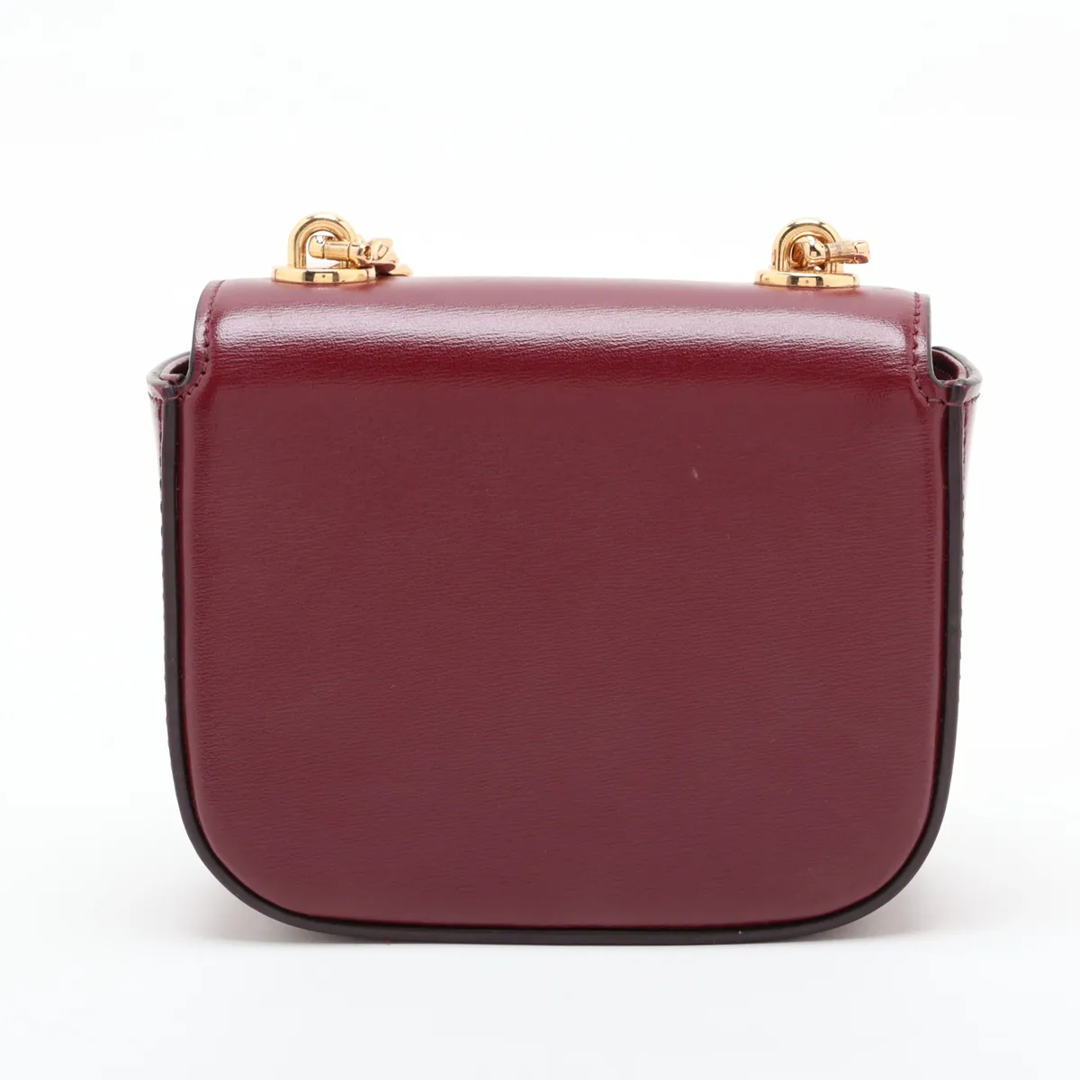 Triomphe Mini Claude Leather Shoulder Bag, Red — view 2