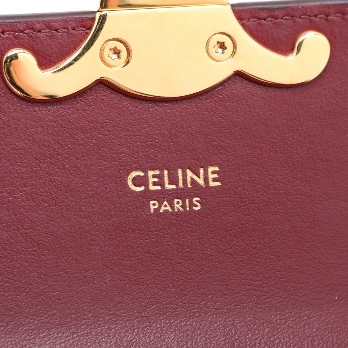 Triomphe Mini Claude Leather Shoulder Bag, Red — view 7