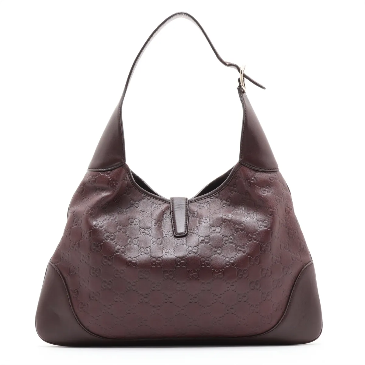 Guccissima Jackie Leather Shoulder Bag, Brown, 153029 — view 2