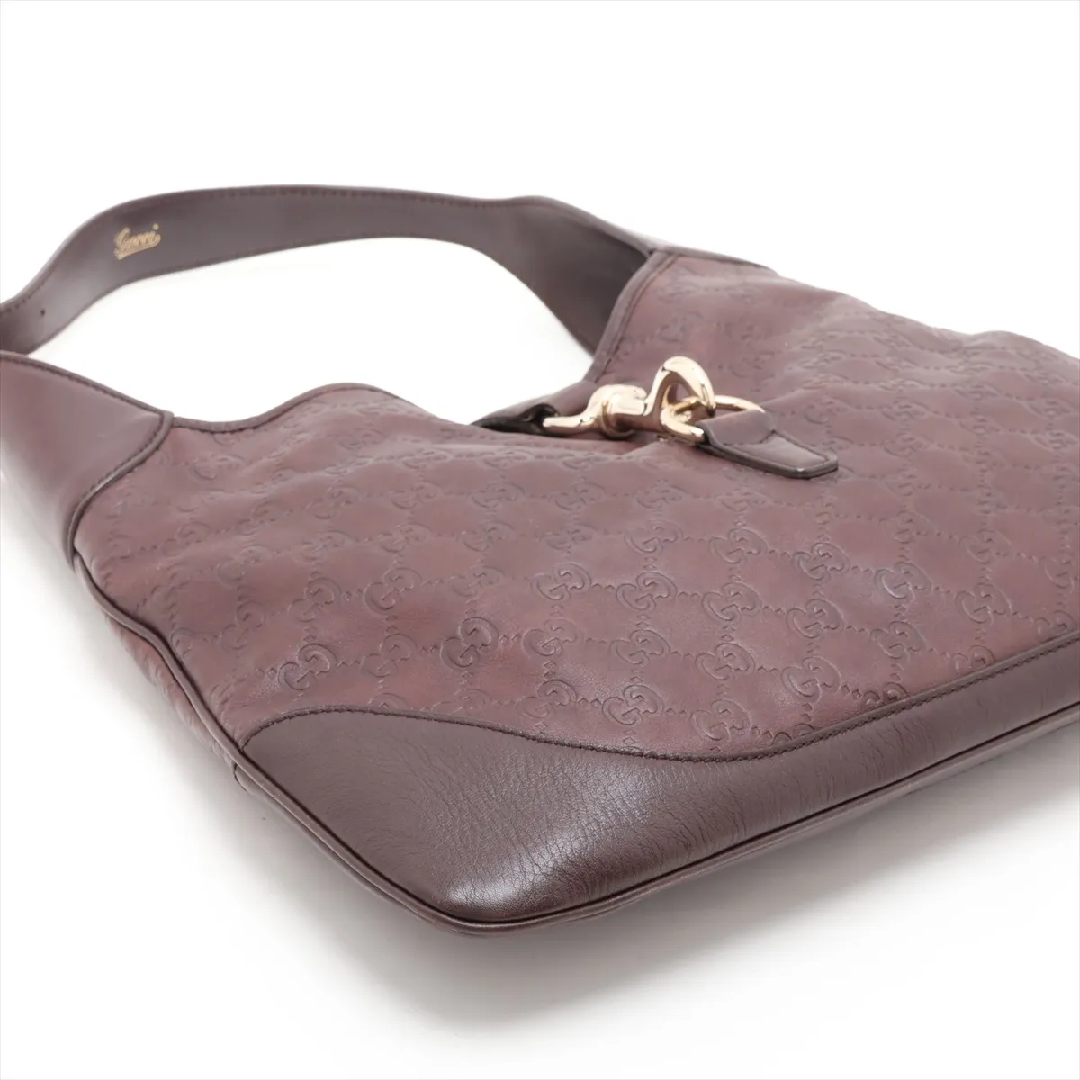 Guccissima Jackie Leather Shoulder Bag, Brown, 153029 — view 4